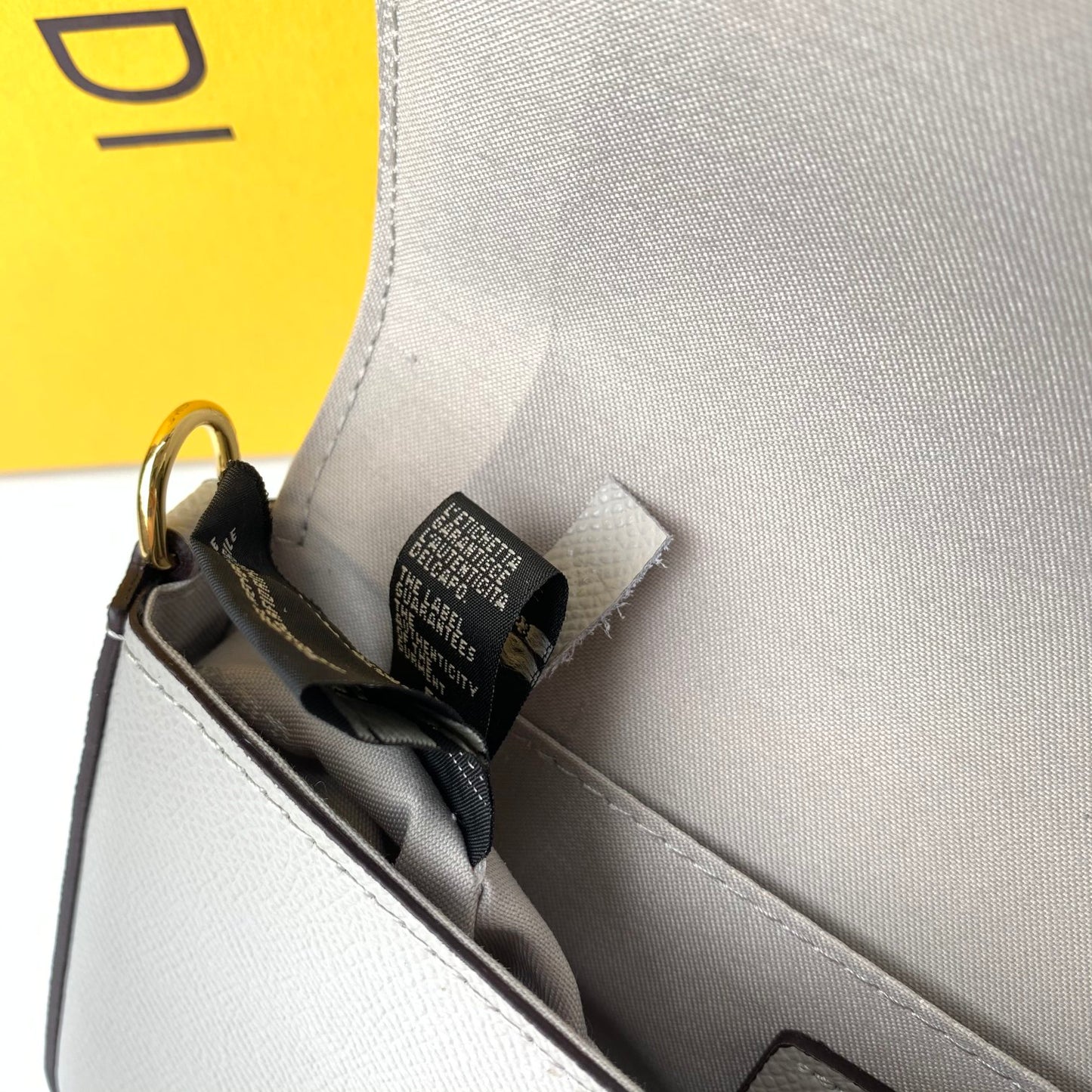 Fendi F8BS032 – Grey Mini Geometric Flap Bag