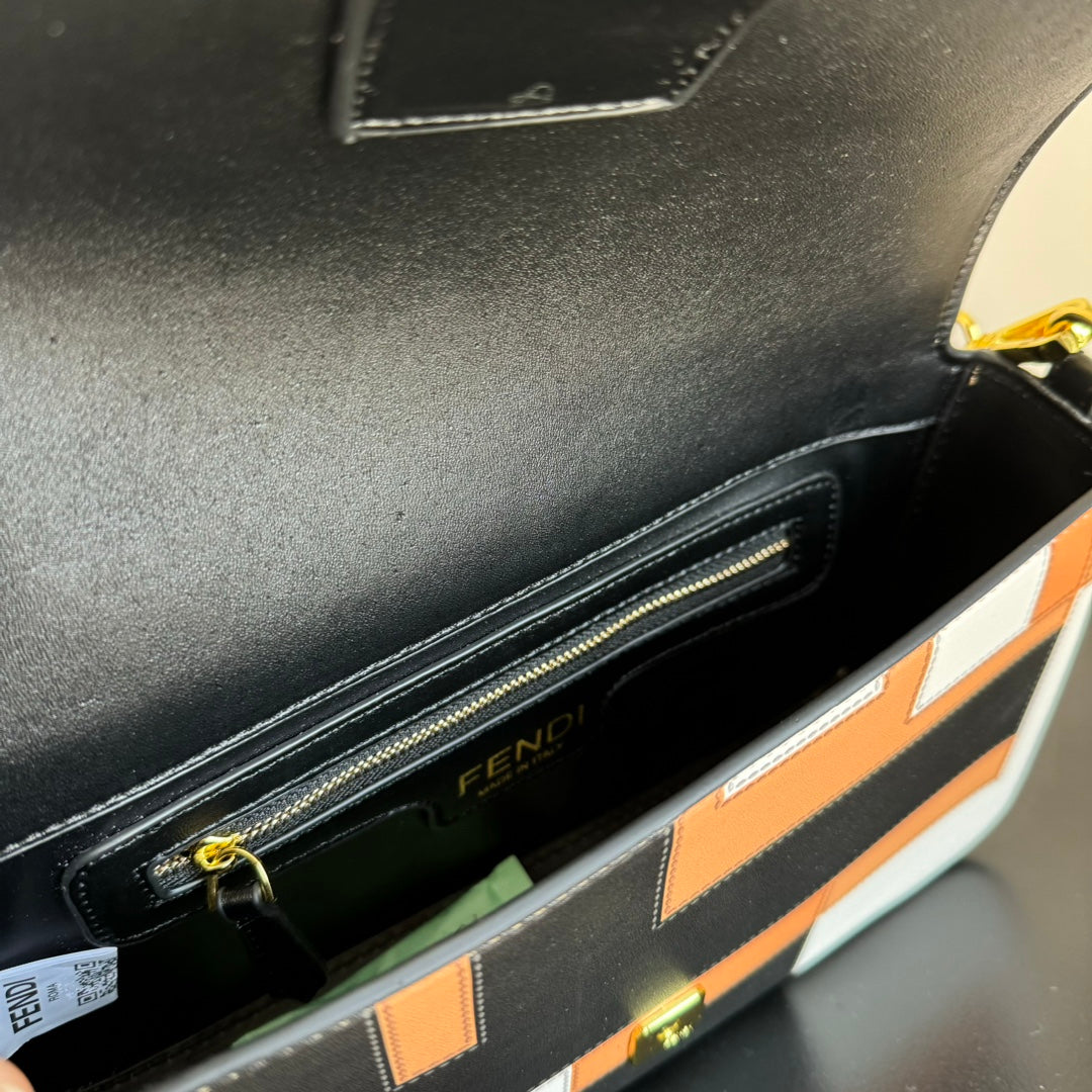 Fendi Silk-Printed Baguette Bag