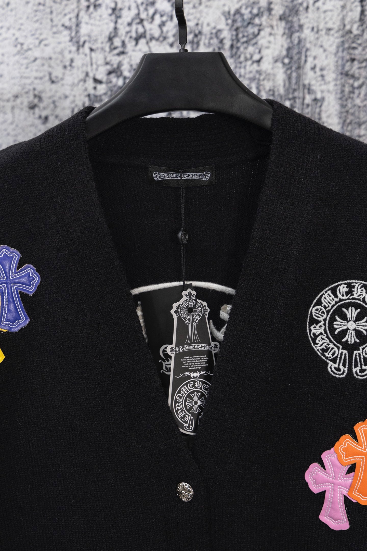 Chrome Hearts Colored Cross Patch Knit Cardigan