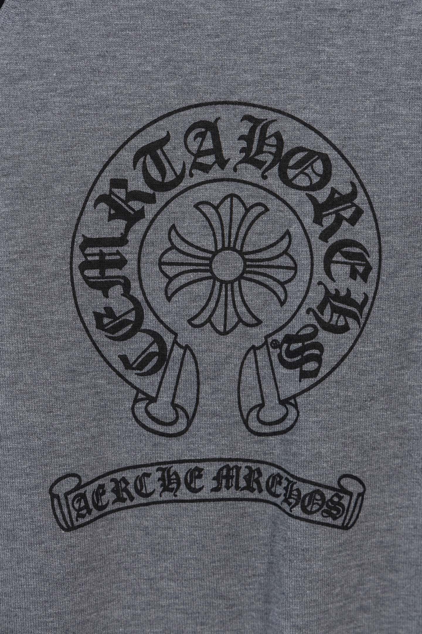 Chrome Hearts 25SS CH Fall Raglan Colorblock Crewneck T-Shirt – Classic Horseshoe & Sanskrit Print