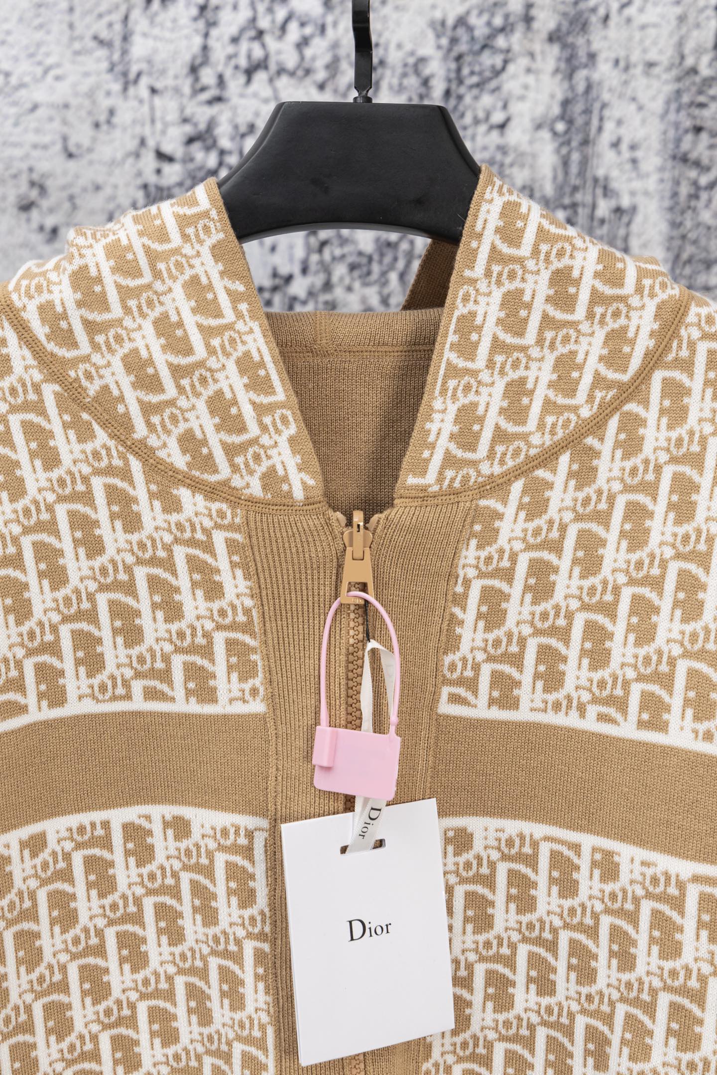 DIOR 25FW Classic Oblique Reversible Cashmere Hoodie Cardigan