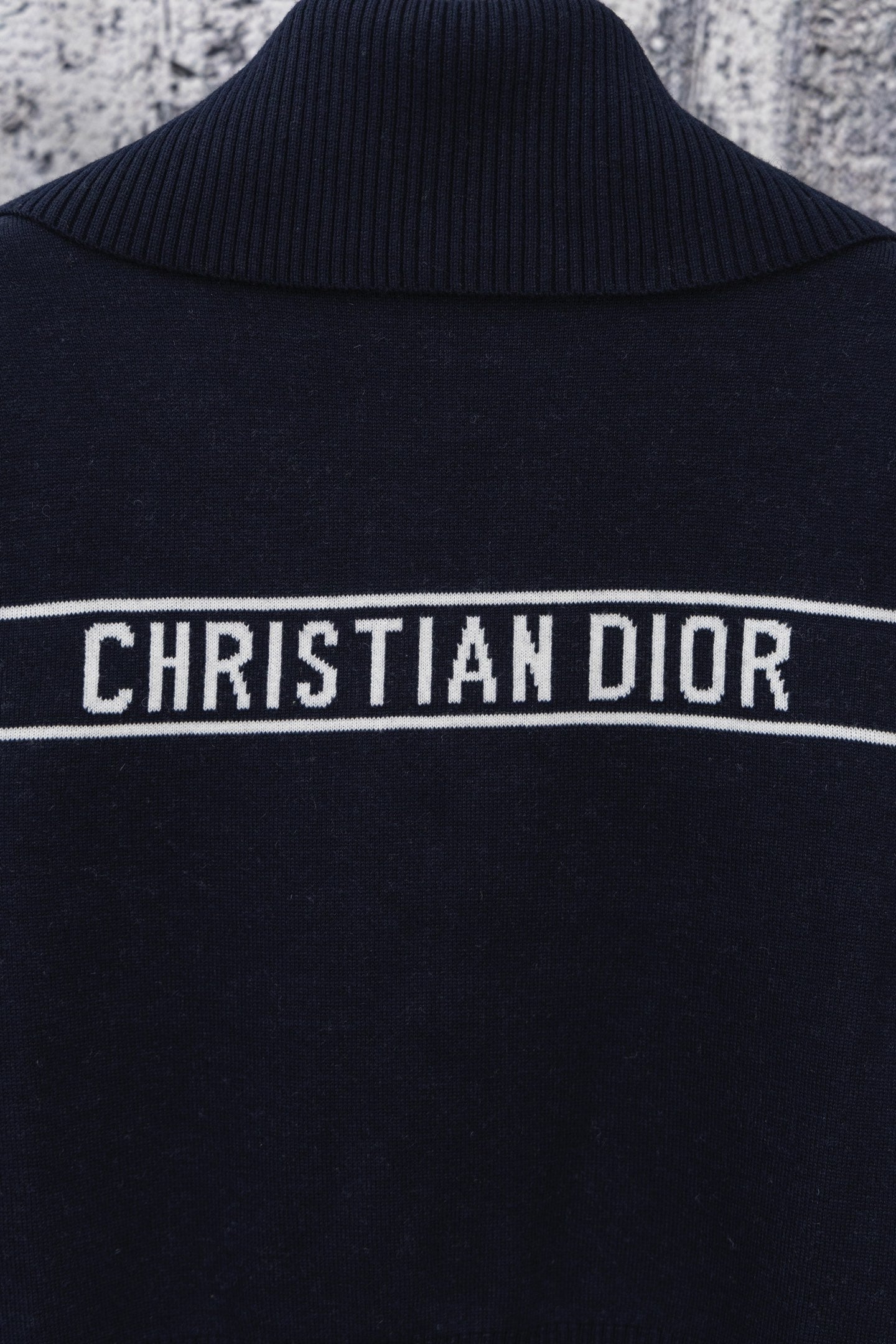 DIOR 25FW Classic Oblique Reversible Cashmere Collar Sweater
