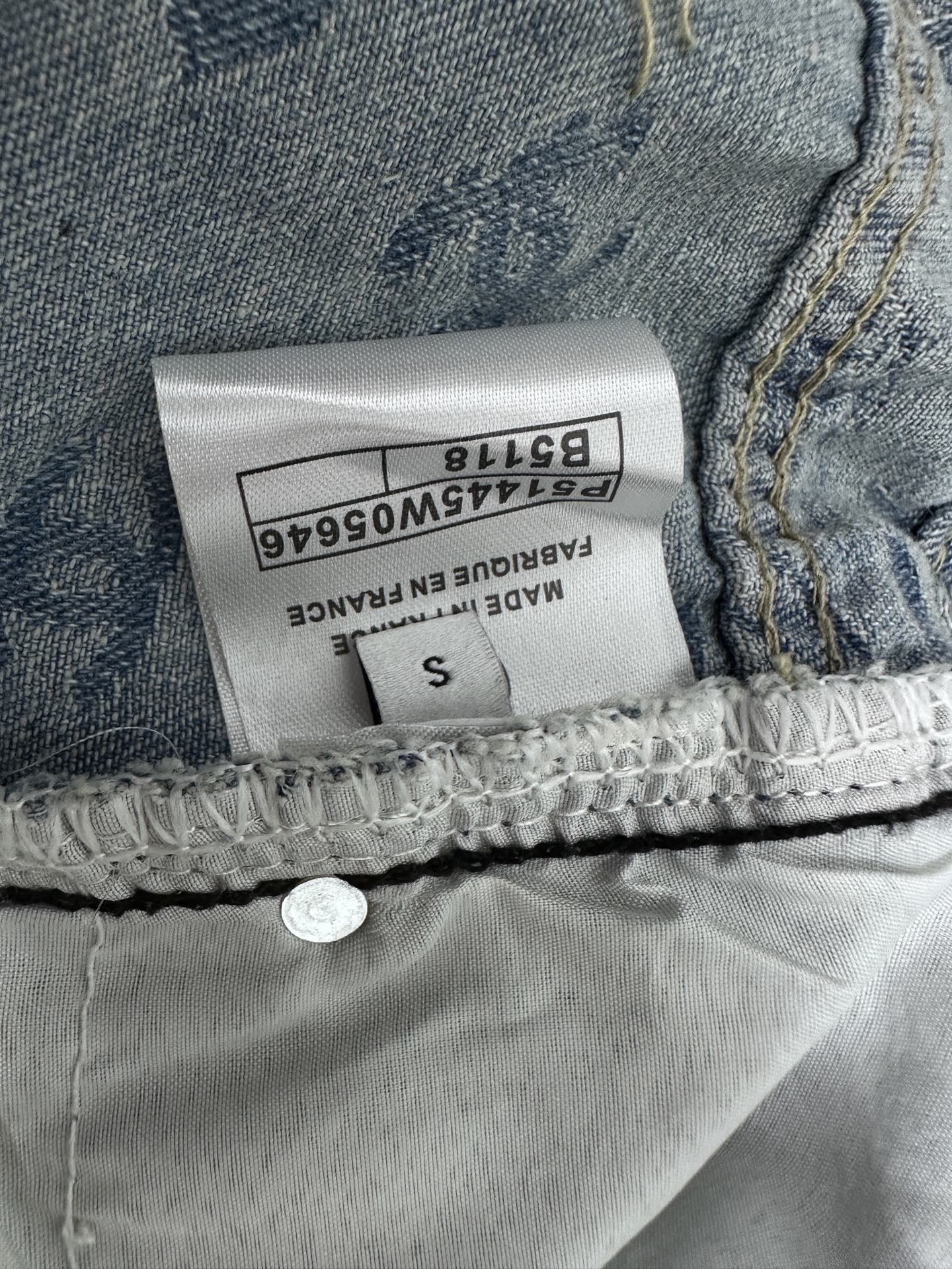 CHANEL Printed Denim Wide-Leg Jeans