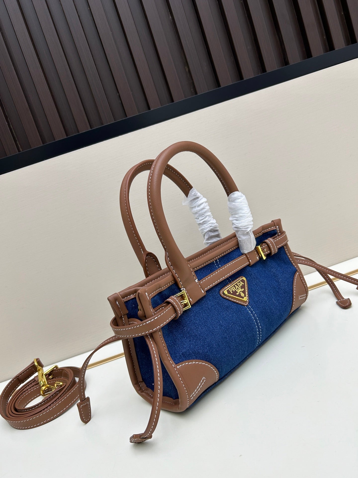 Prada denim handbag