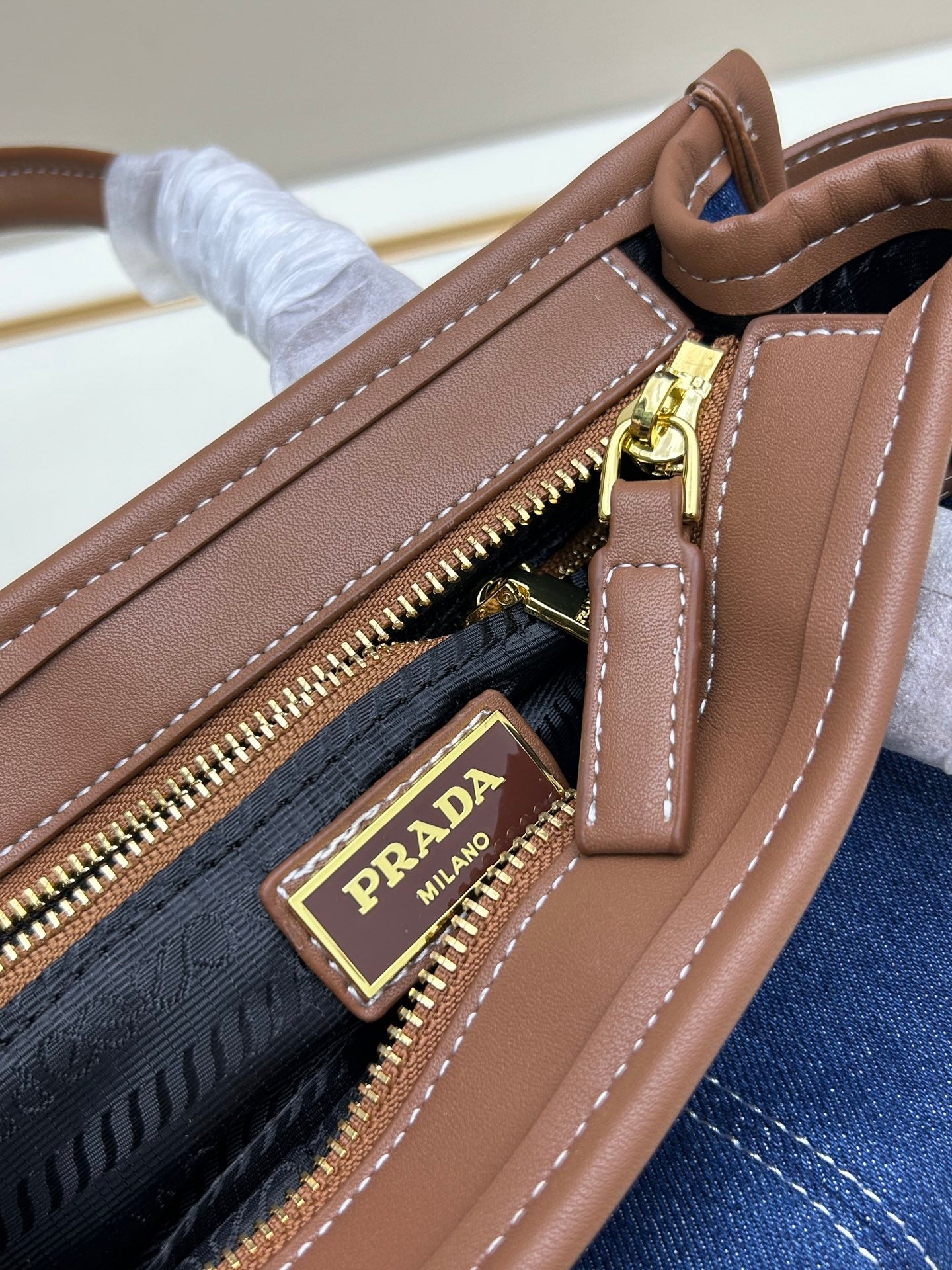 Prada denim handbag