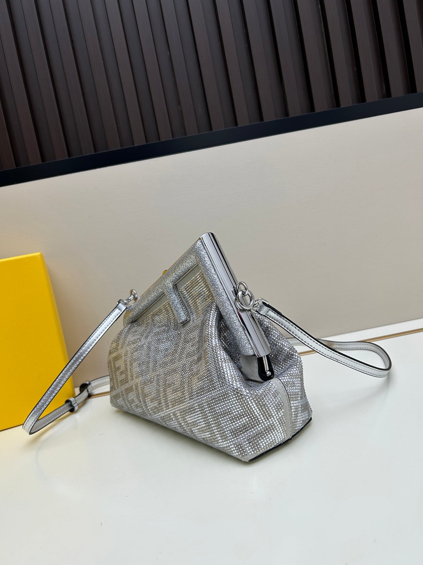 Fendi Crystal-Embellished First Shoulder Bag