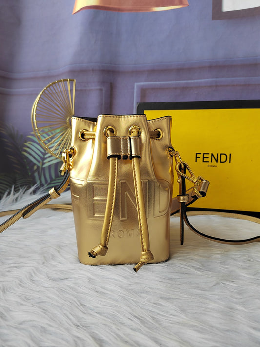Fendi F8BS010AS – Gold Mon Tresor Small Bucket Bag