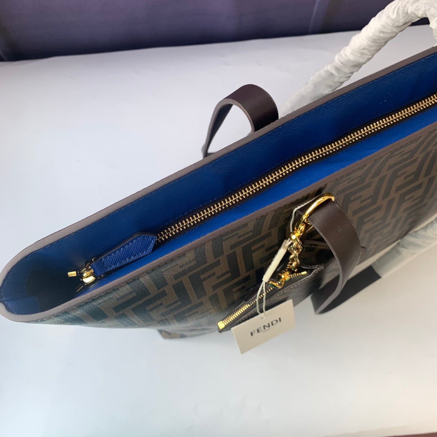 Fendi F8BR388 – Blue Monogram Tote Bag