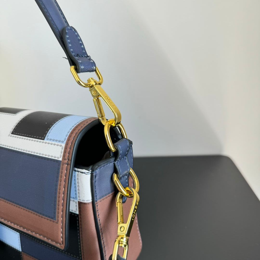 Fendi Silk-Printed Baguette Bag