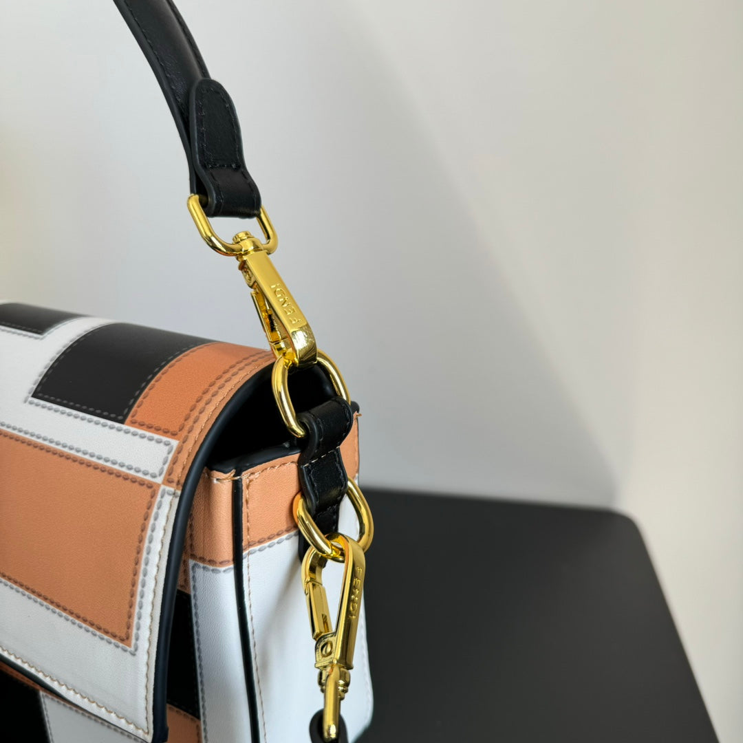 Fendi Silk-Printed Baguette Bag