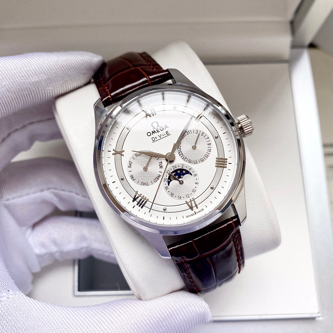 Omega – Men’s Mechanical Watch (Genuine Leather Strap Version)