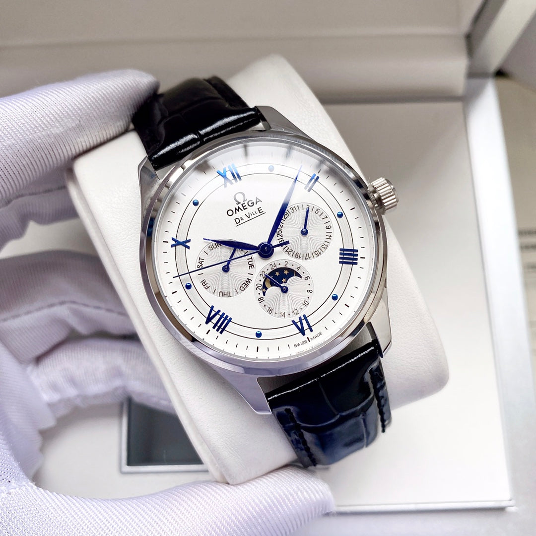 Omega – Men’s Mechanical Watch (Genuine Leather Strap Version)