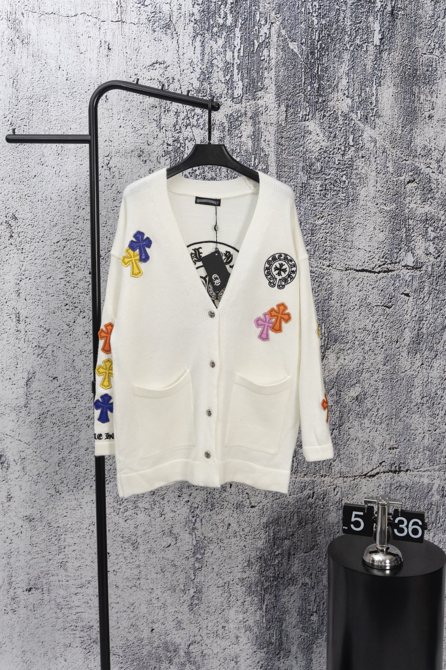 Chrome Hearts Colored Cross Patch Knit Cardigan