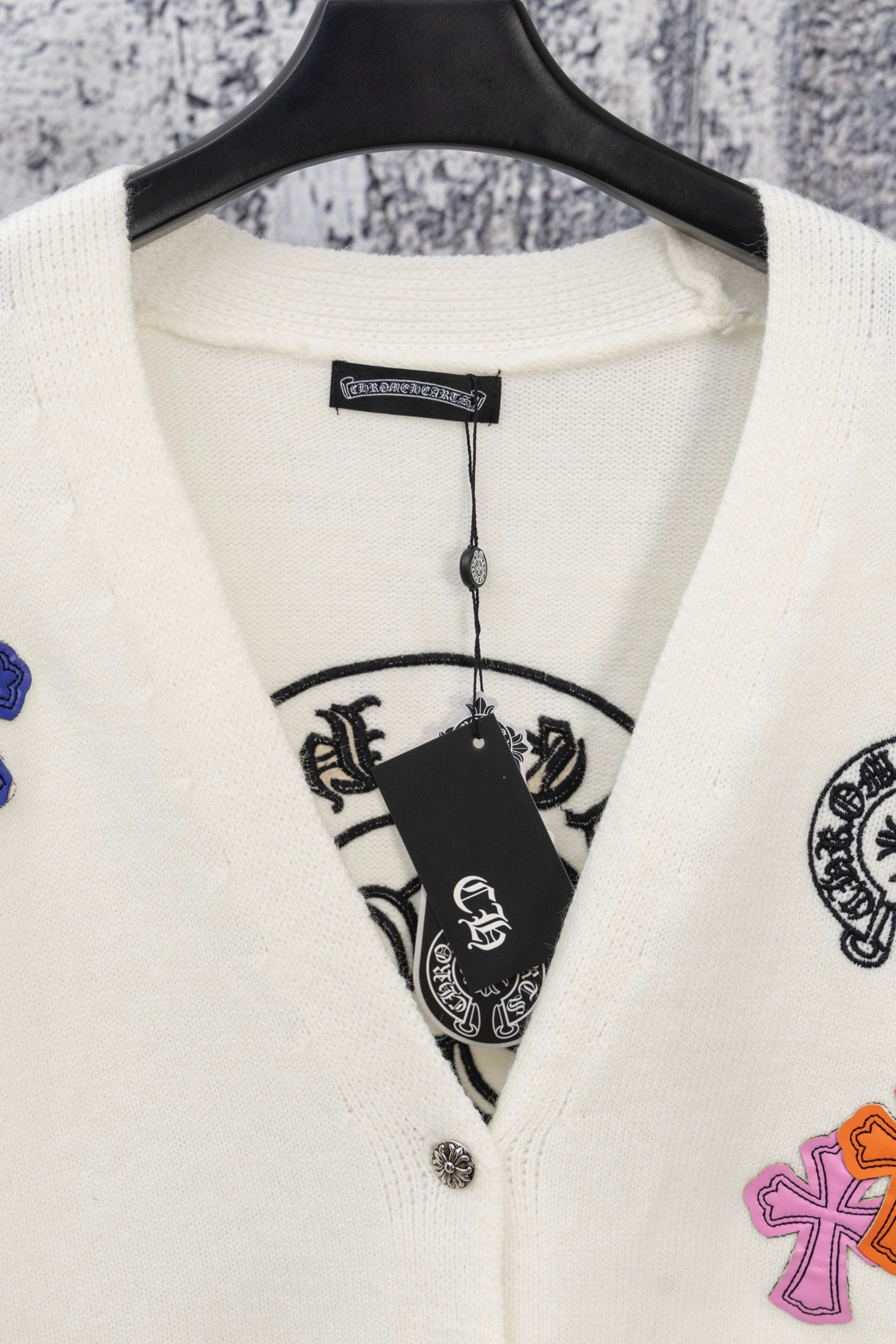 Chrome Hearts Colored Cross Patch Knit Cardigan