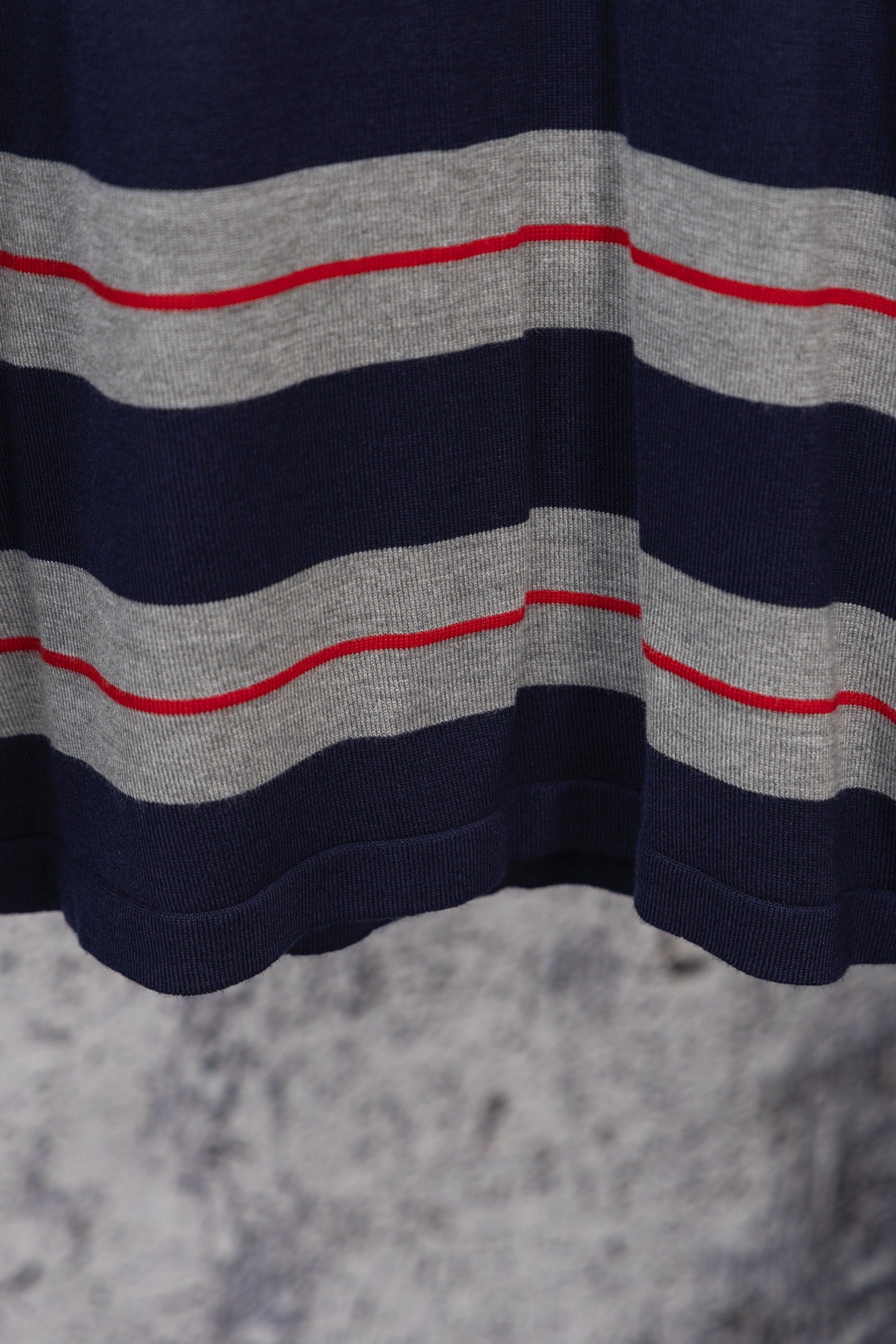 MIU MIU 2025 New Pocket Applique Letter Stripe Crewneck Long-Sleeve T-Shirt