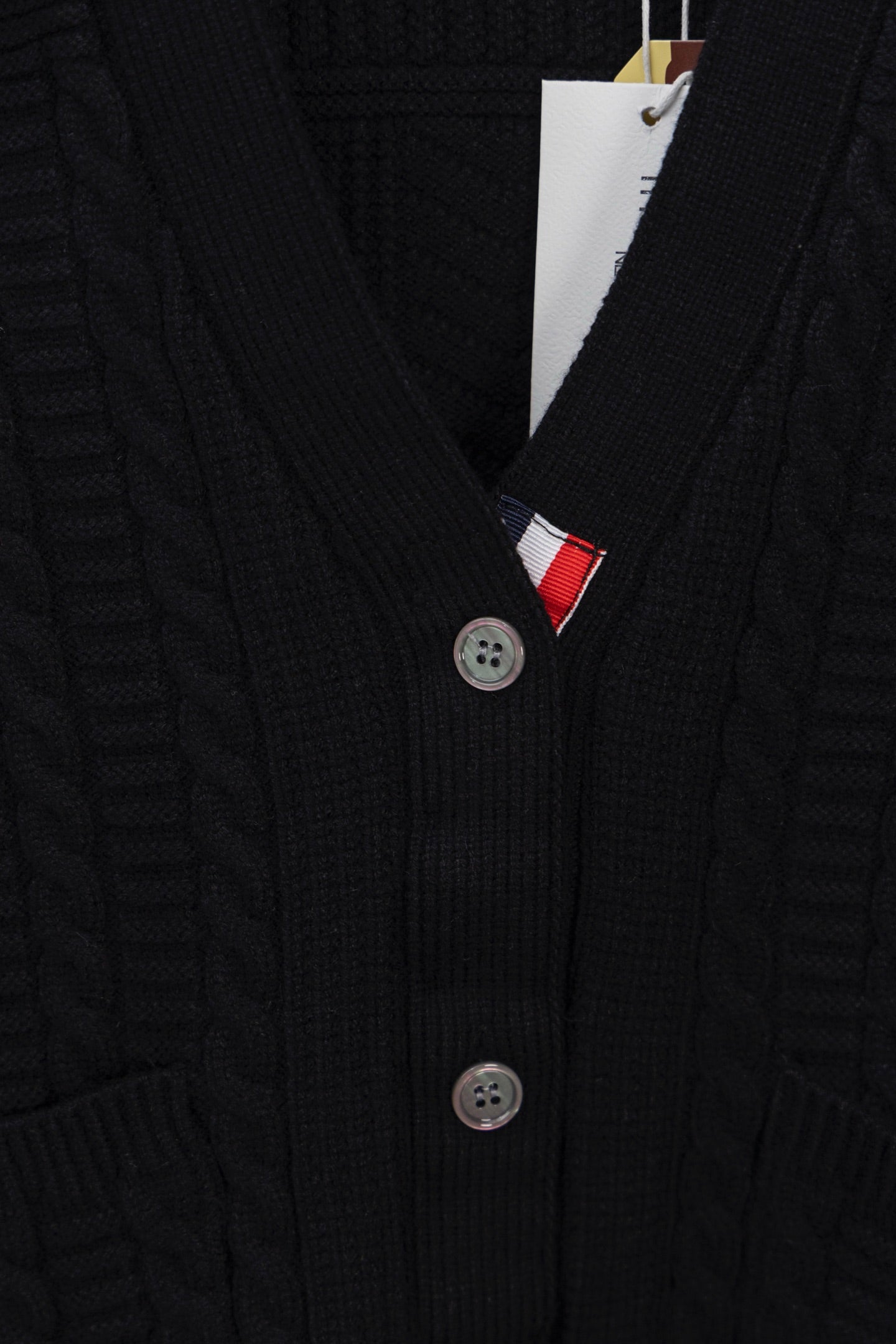 THOM BROWNE Classic Four-Bar Drop Shoulder Knit Cardigan