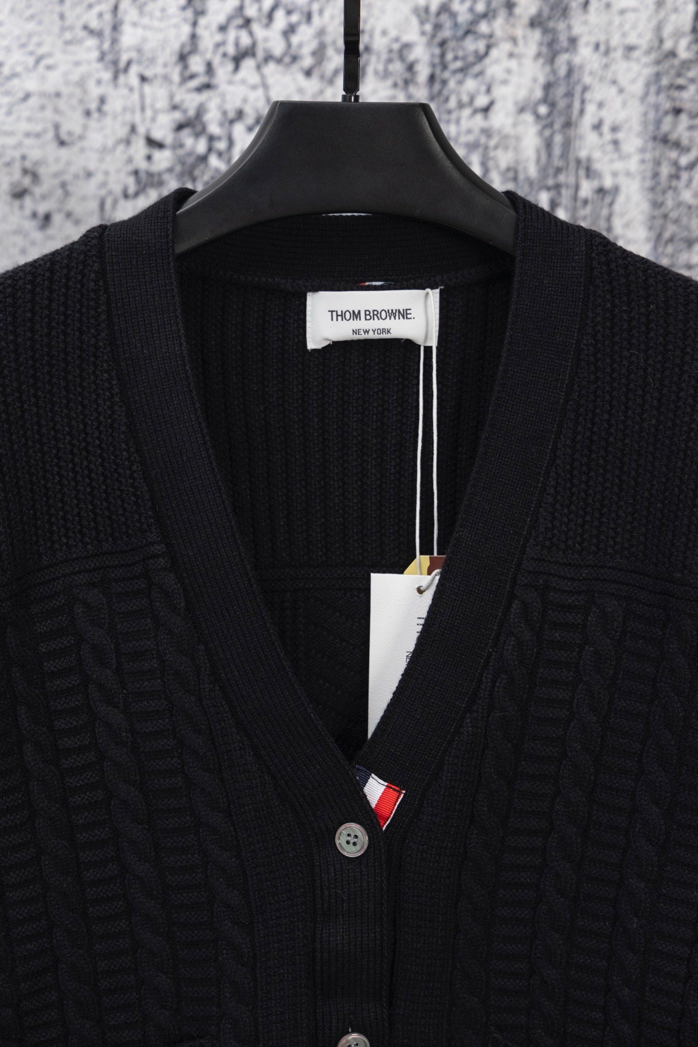 THOM BROWNE Classic Four-Bar Drop Shoulder Knit Cardigan