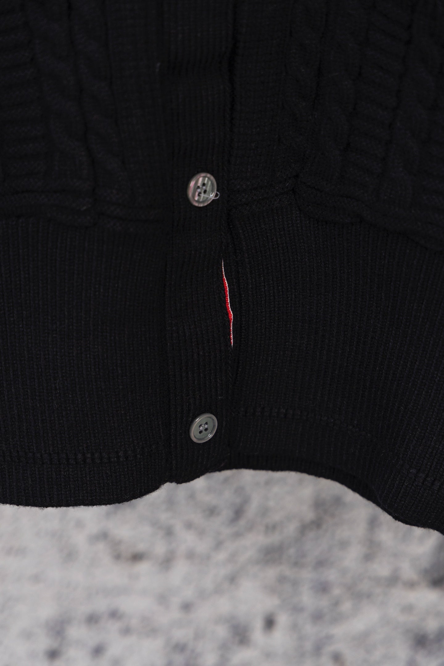 THOM BROWNE Classic Four-Bar Drop Shoulder Knit Cardigan