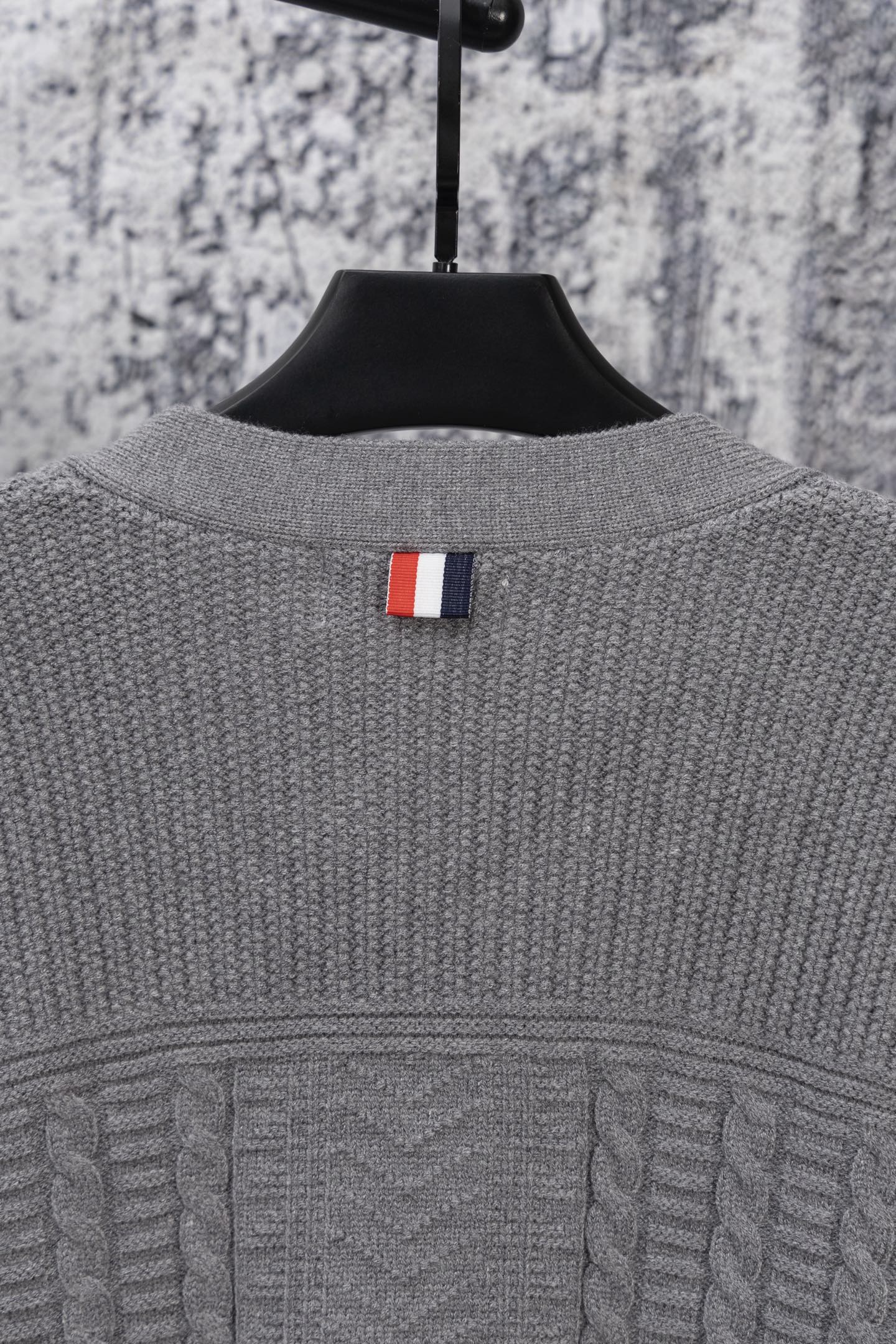 THOM BROWNE Classic Four-Bar Drop Shoulder Knit Cardigan