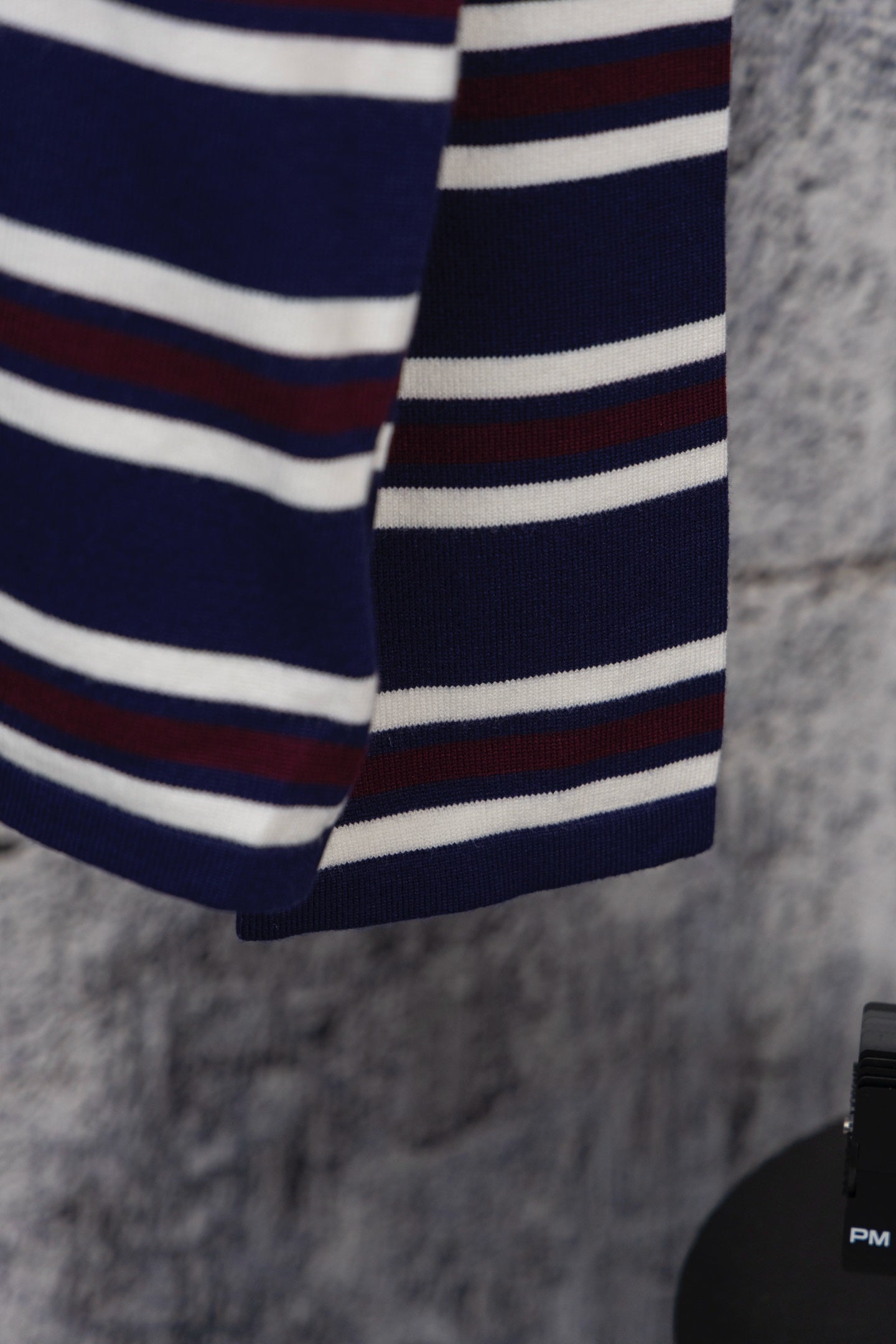 MIU MIU 2025 New Embroidered Pocket Letter Striped Polo Long-Sleeve T-Shirt