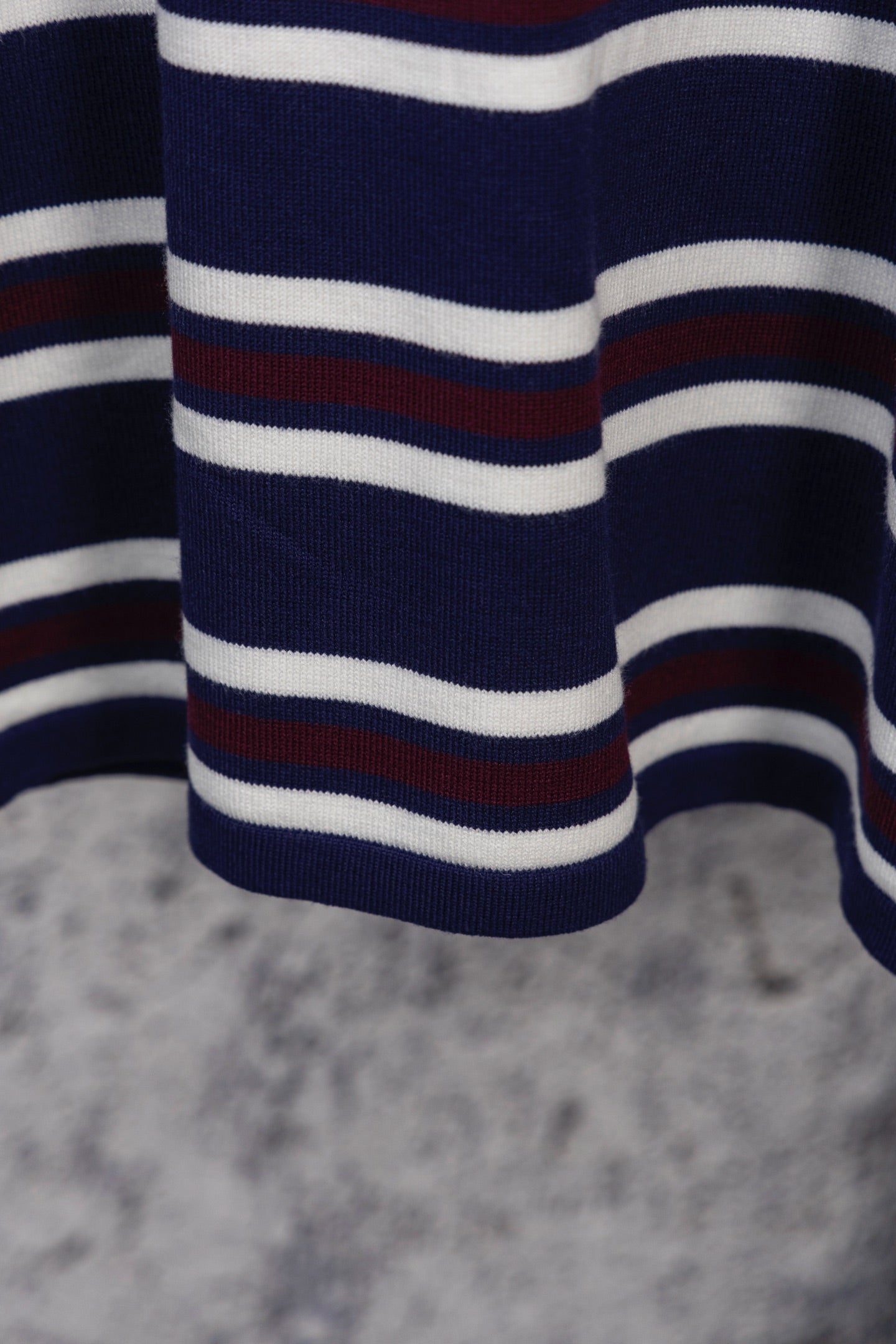 MIU MIU 2025 New Embroidered Pocket Letter Striped Polo Long-Sleeve T-Shirt