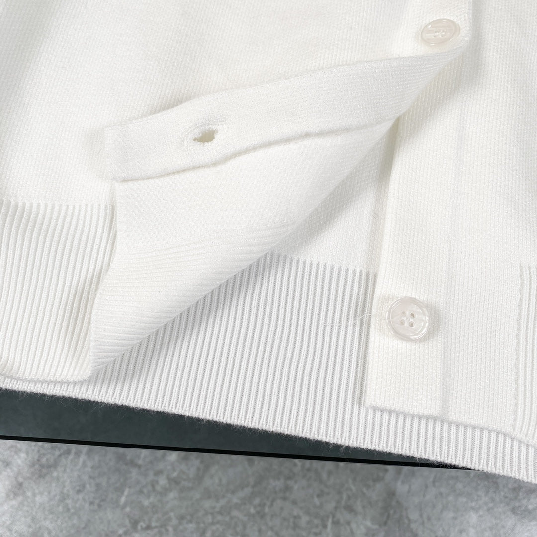 THOM BROWNE 24SS Classic Double-Stripe Sleeve Wool Knit Baseball Jacket – Premium Version