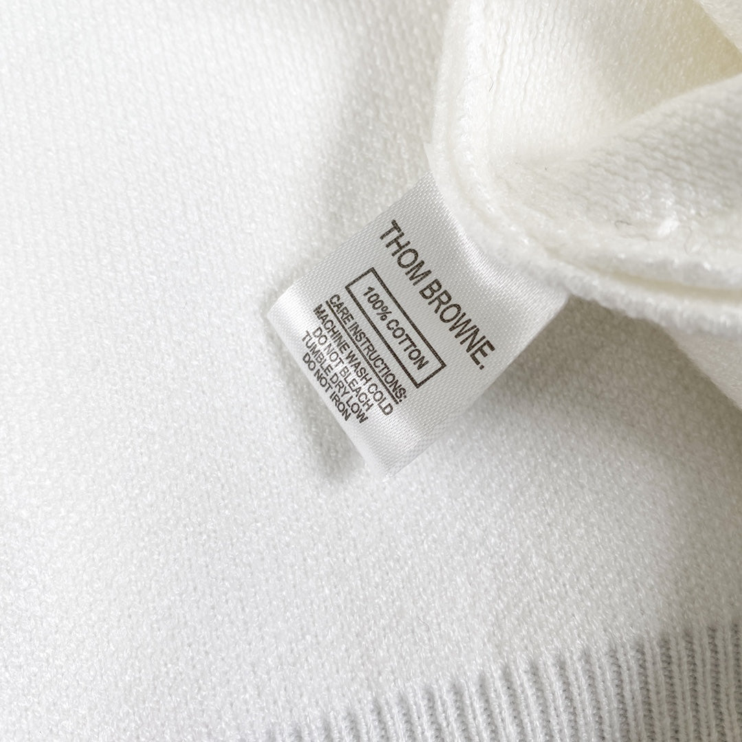 THOM BROWNE 24SS Classic Double-Stripe Sleeve Wool Knit Baseball Jacket – Premium Version