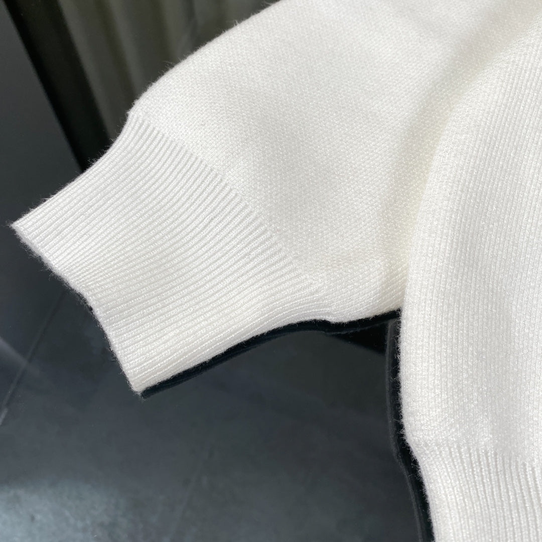 THOM BROWNE 24SS Classic Double-Stripe Sleeve Wool Knit Baseball Jacket – Premium Version