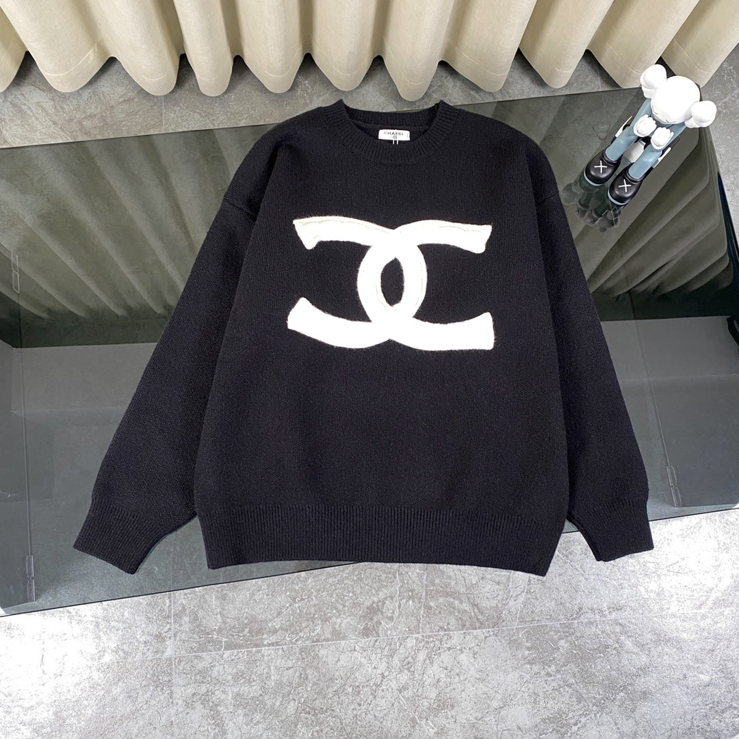 CHANEL 24SS Heavy-Knit Cable Classic Large Logo Jacquard Cardigan – Premium Original Version