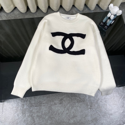 CHANEL 24SS Heavy-Knit Cable Classic Large Logo Jacquard Cardigan – Premium Original Version