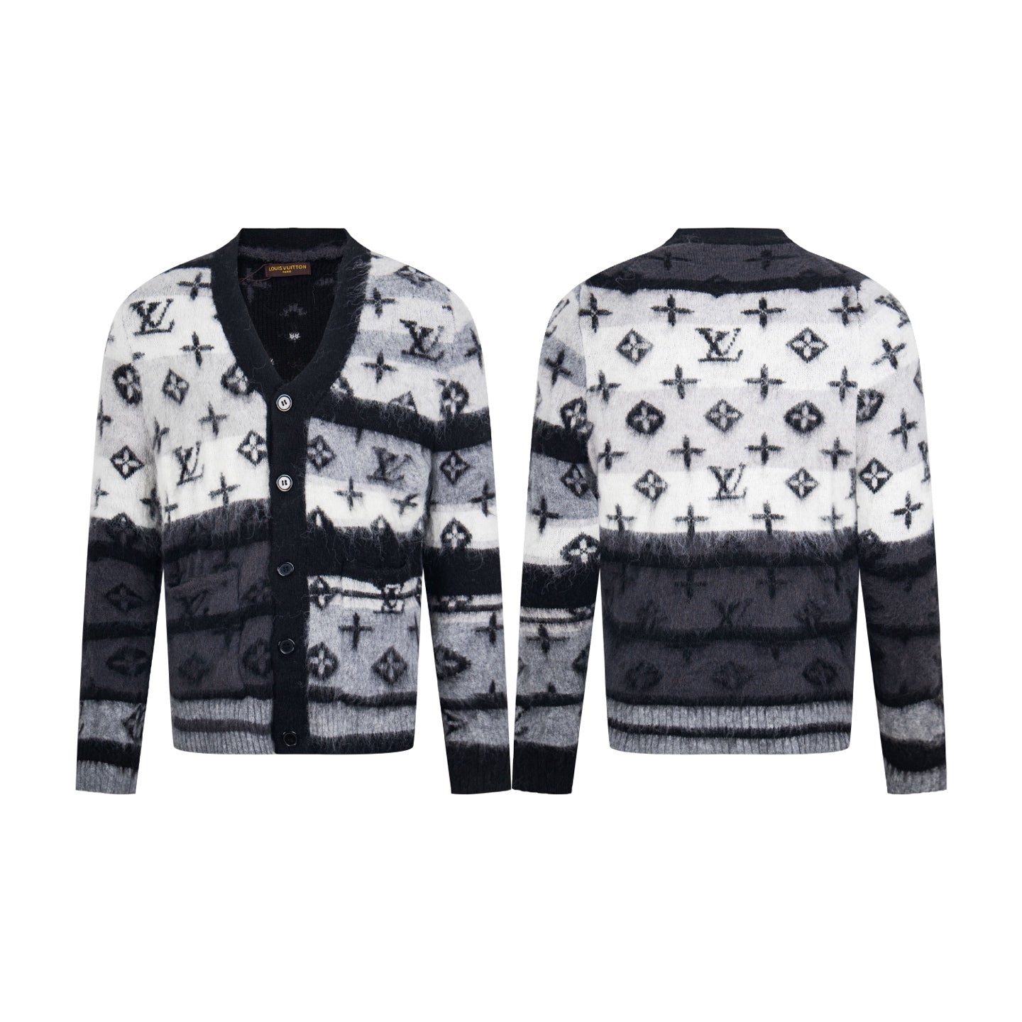 Louis Vuitton 23FW Gradient Mohair Cardigan (Gray &amp; White)