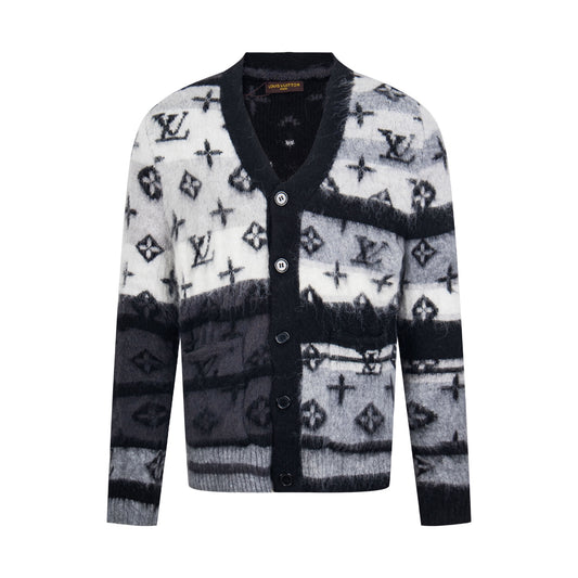 Louis Vuitton 23FW Gradient Mohair Cardigan (Gray &amp; White)