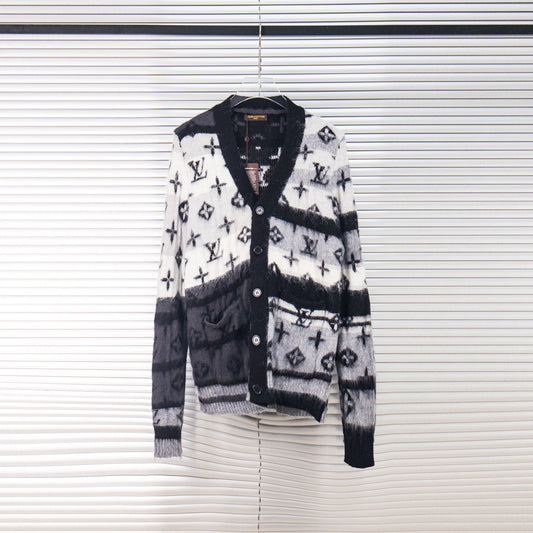 Louis Vuitton 23FW Gradient Mohair Cardigan (Gray &amp; White)