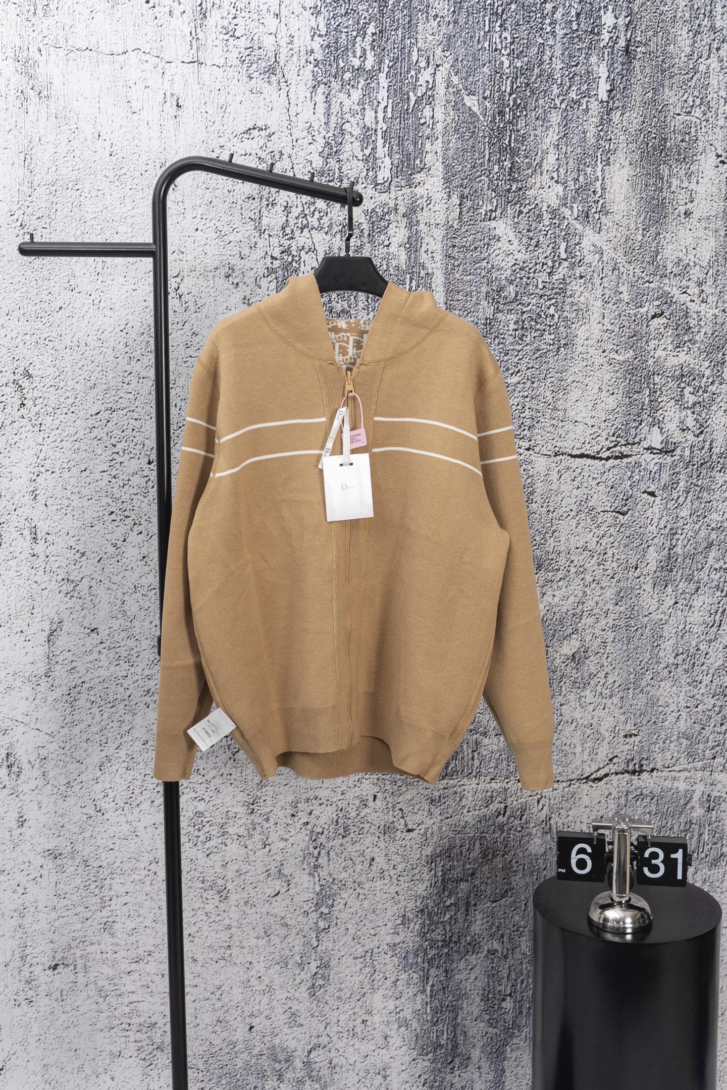 DIOR 25FW Classic Oblique Reversible Cashmere Hoodie Cardigan