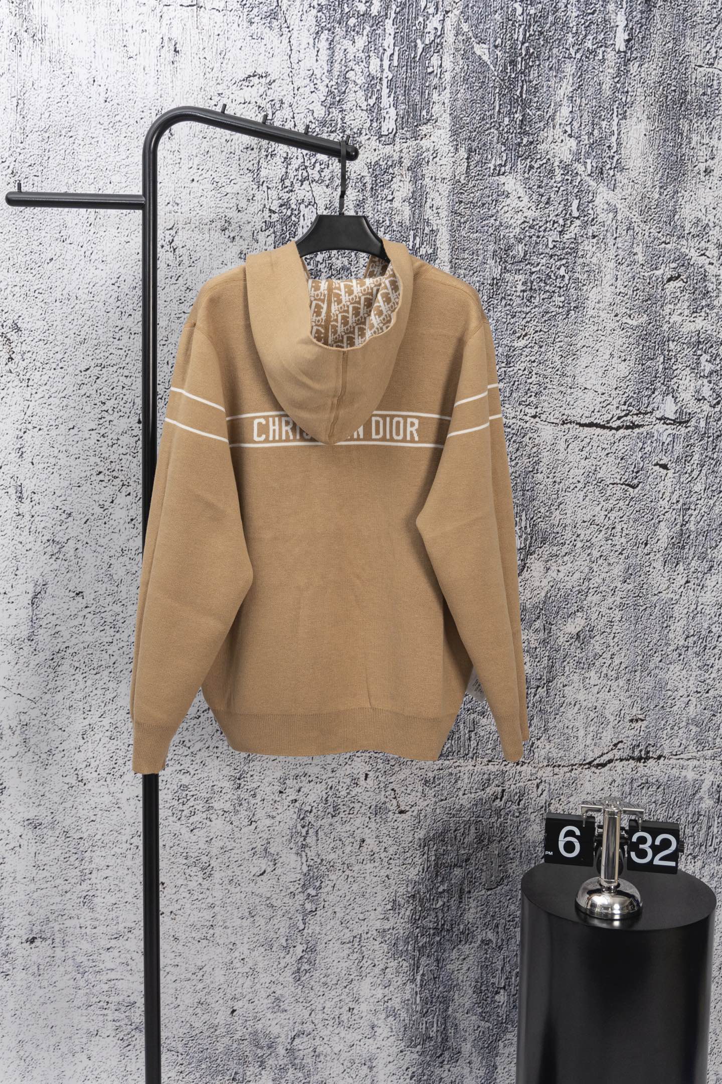 DIOR 25FW Classic Oblique Reversible Cashmere Hoodie Cardigan