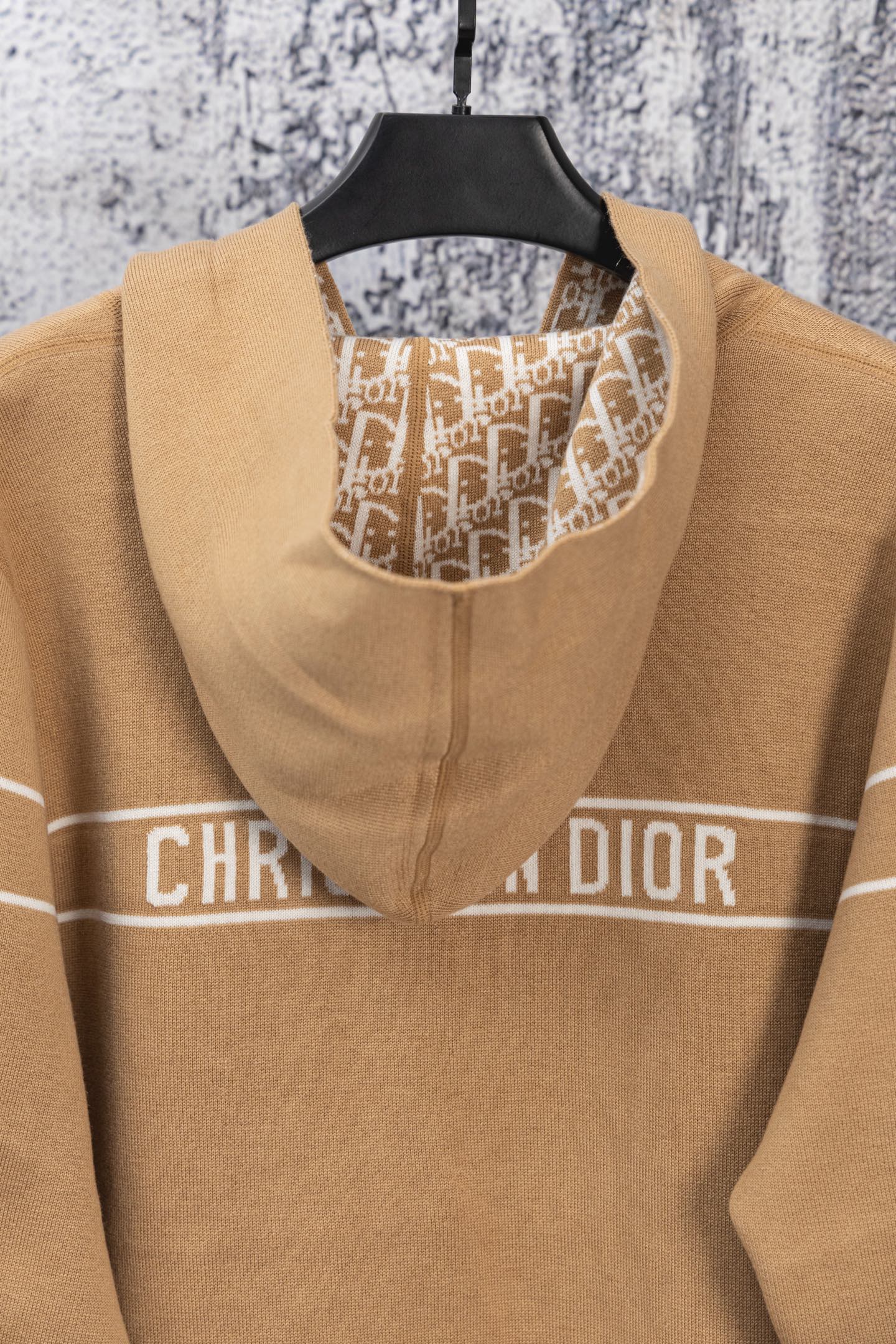 DIOR 25FW Classic Oblique Reversible Cashmere Hoodie Cardigan