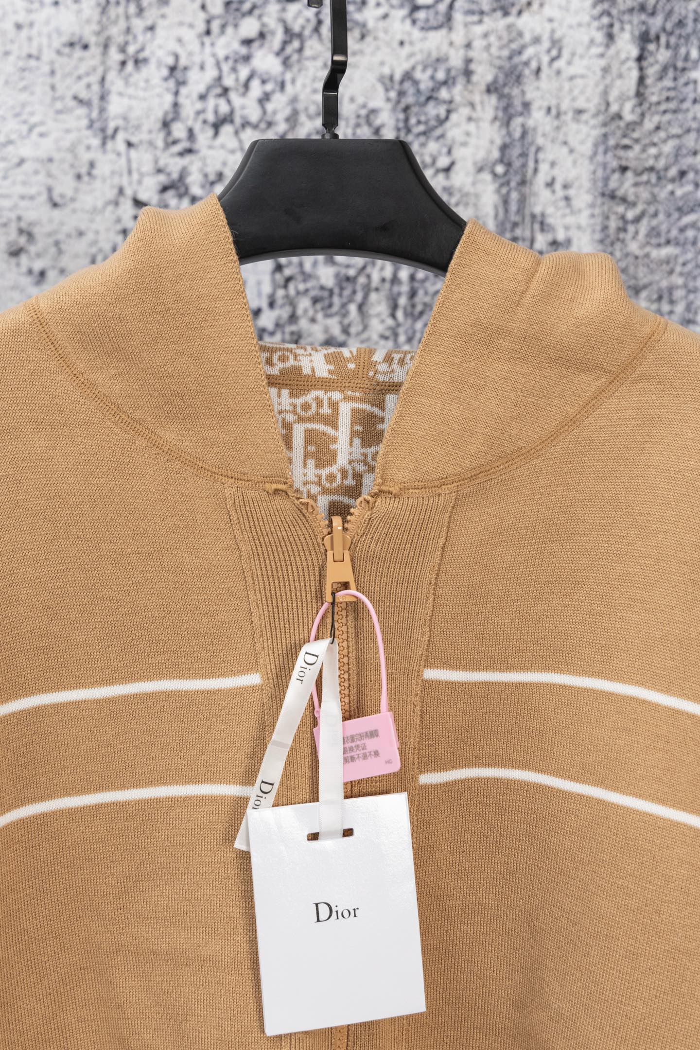 DIOR 25FW Classic Oblique Reversible Cashmere Hoodie Cardigan