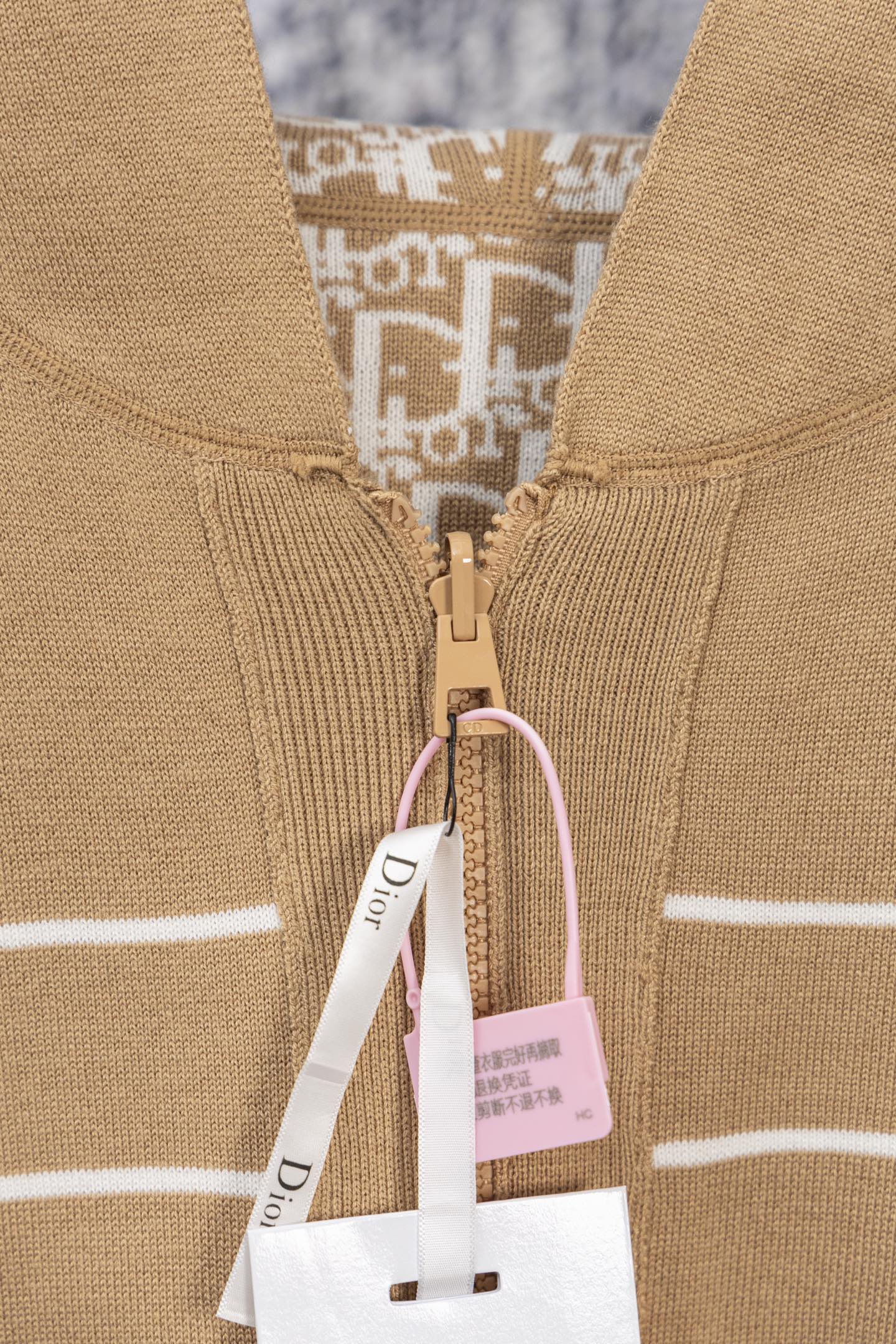 DIOR 25FW Classic Oblique Reversible Cashmere Hoodie Cardigan