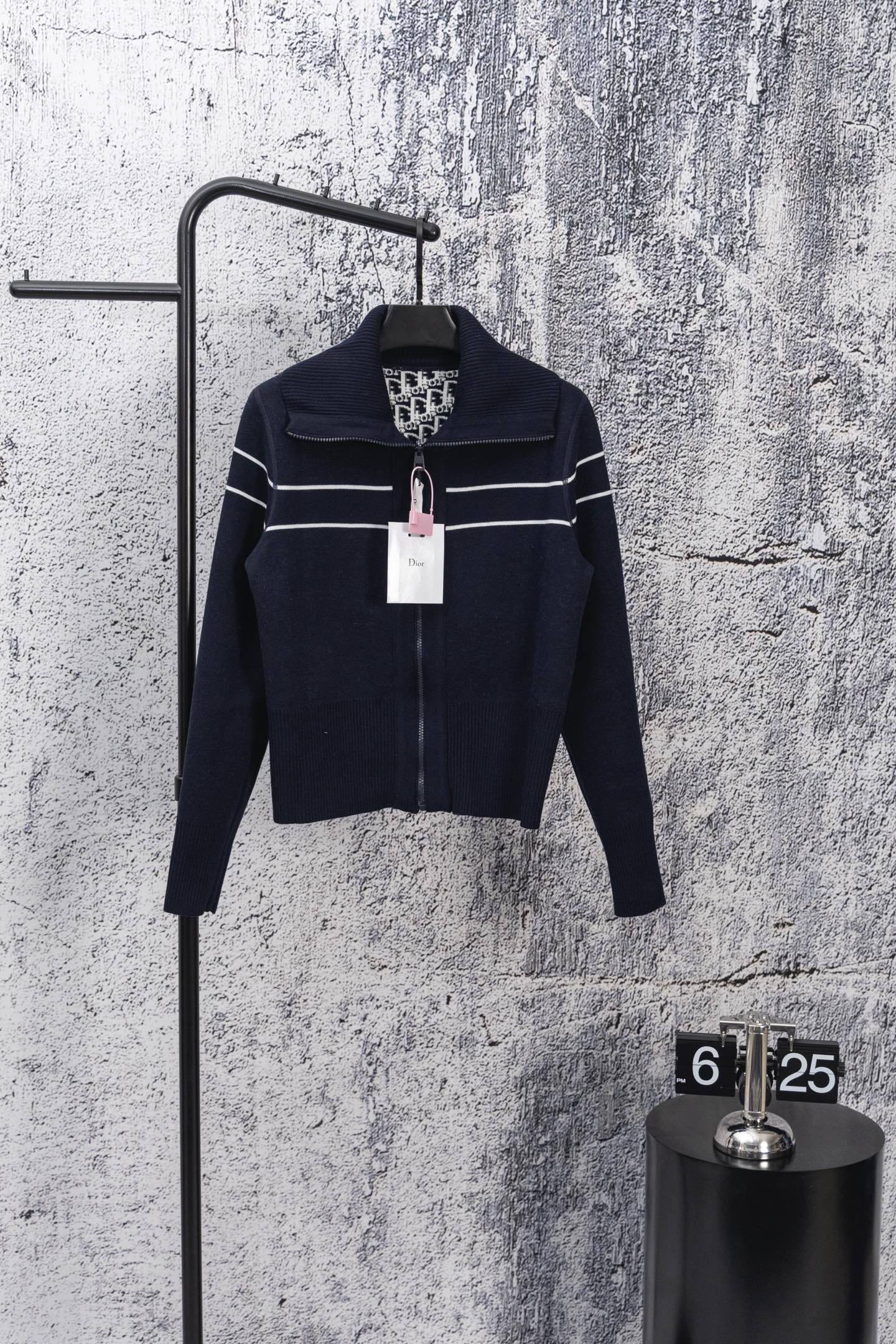 DIOR 25FW Classic Oblique Reversible Cashmere Collar Sweater