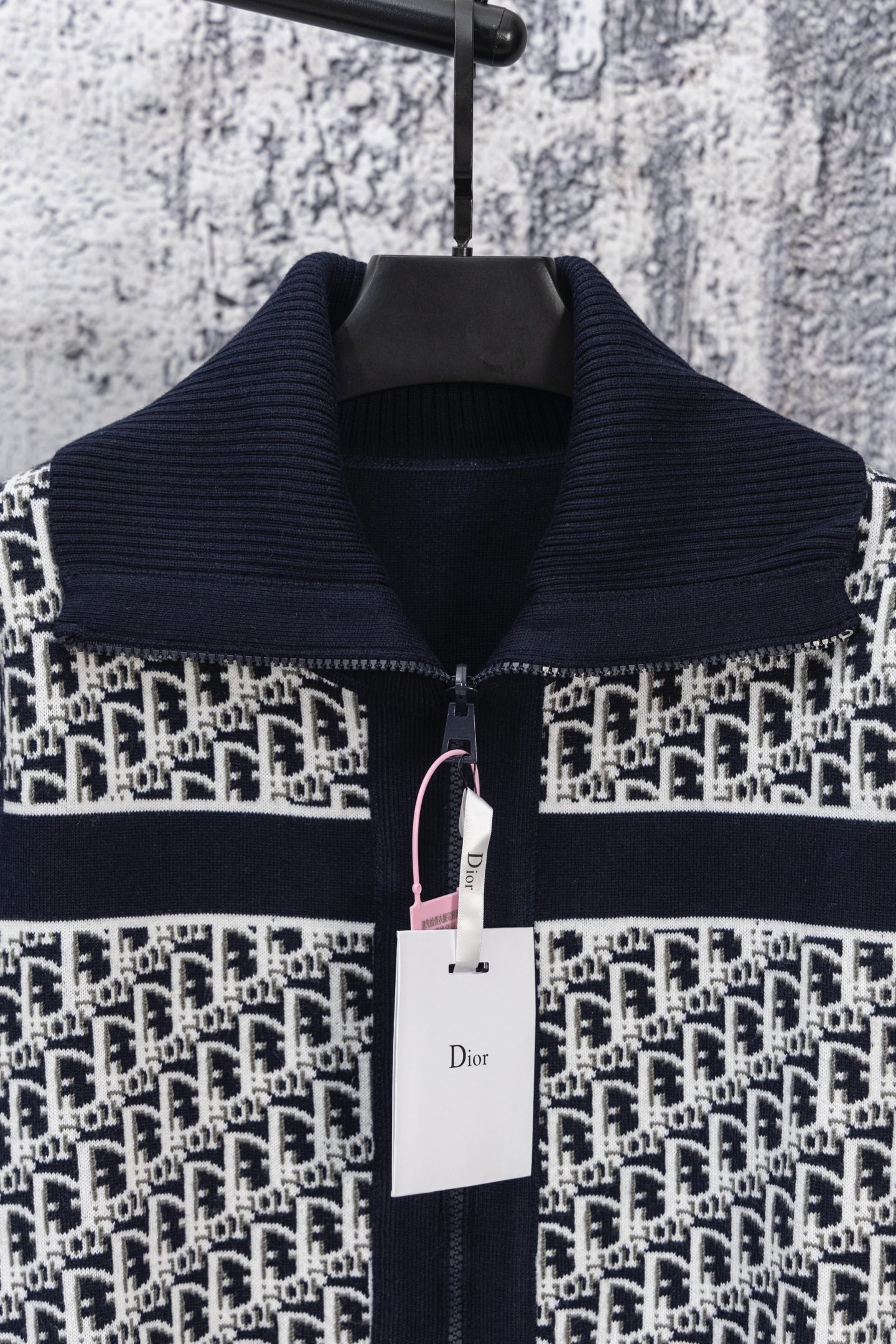 DIOR 25FW Classic Oblique Reversible Cashmere Collar Sweater