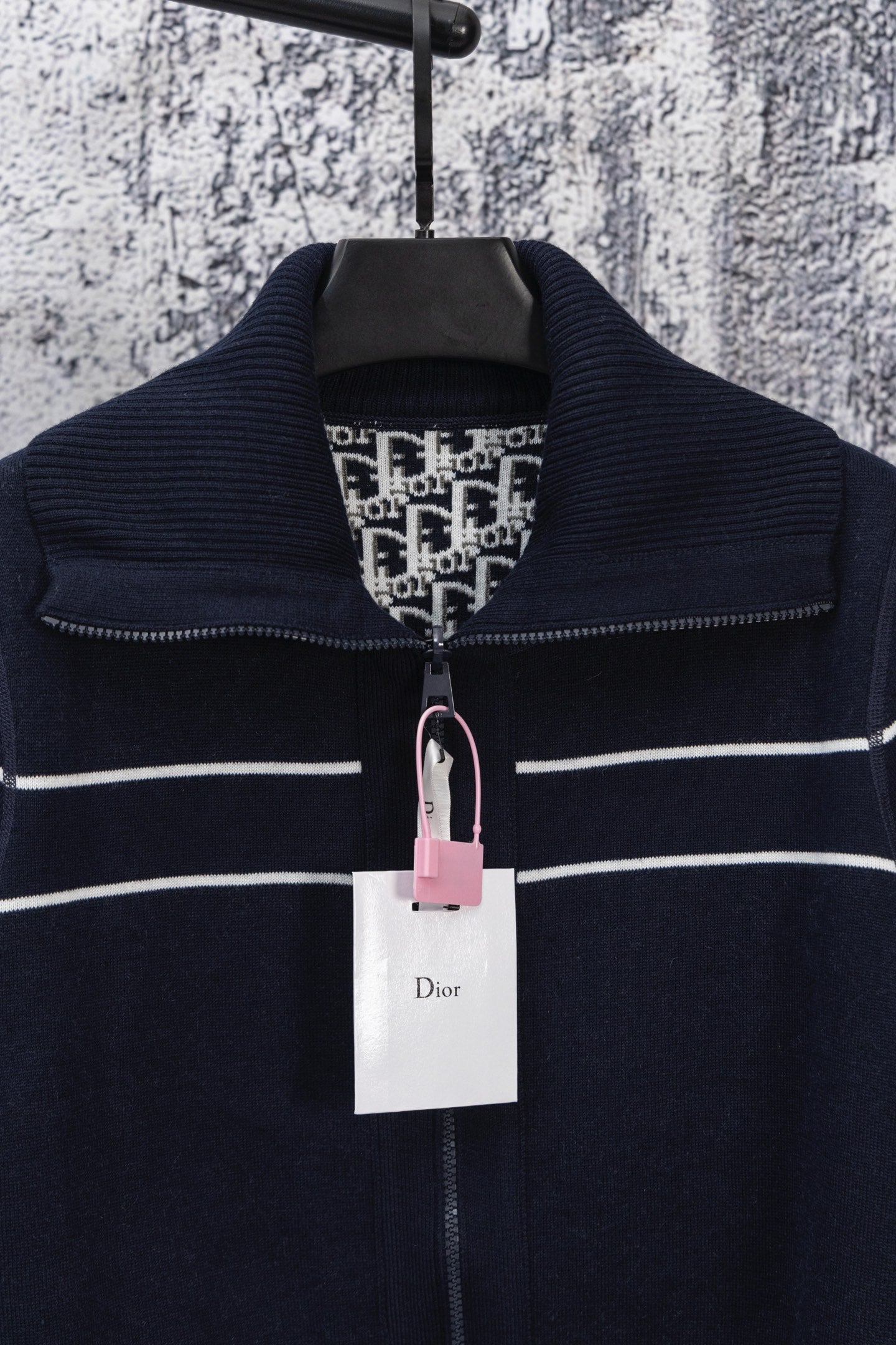 DIOR 25FW Classic Oblique Reversible Cashmere Collar Sweater