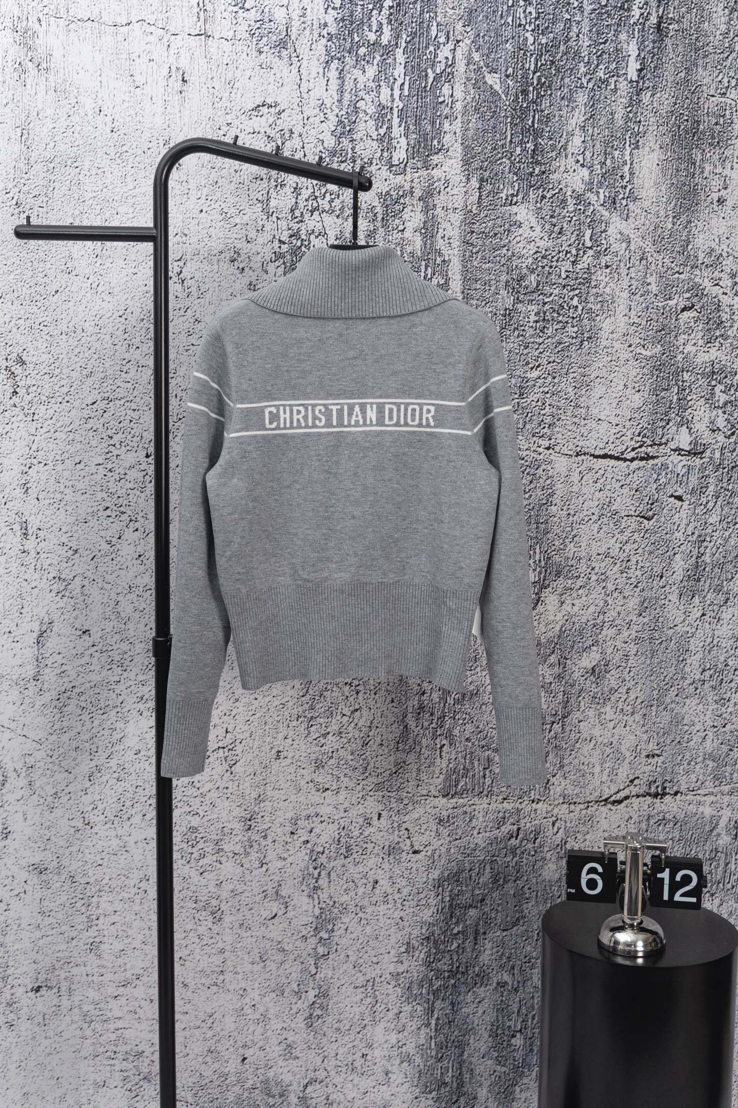 DIOR 25FW Classic Oblique Reversible Cashmere Collar Sweater