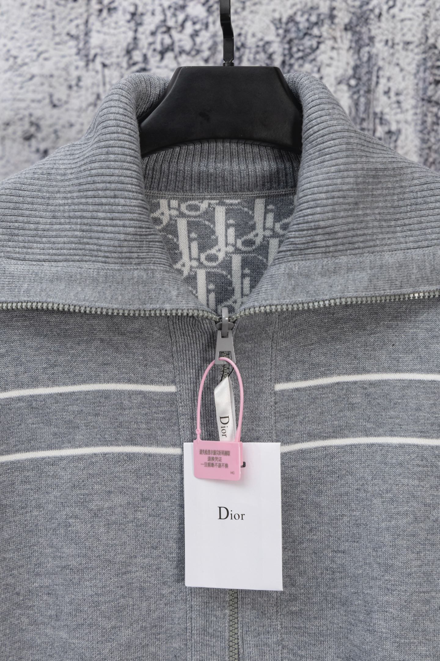 DIOR 25FW Classic Oblique Reversible Cashmere Collar Sweater