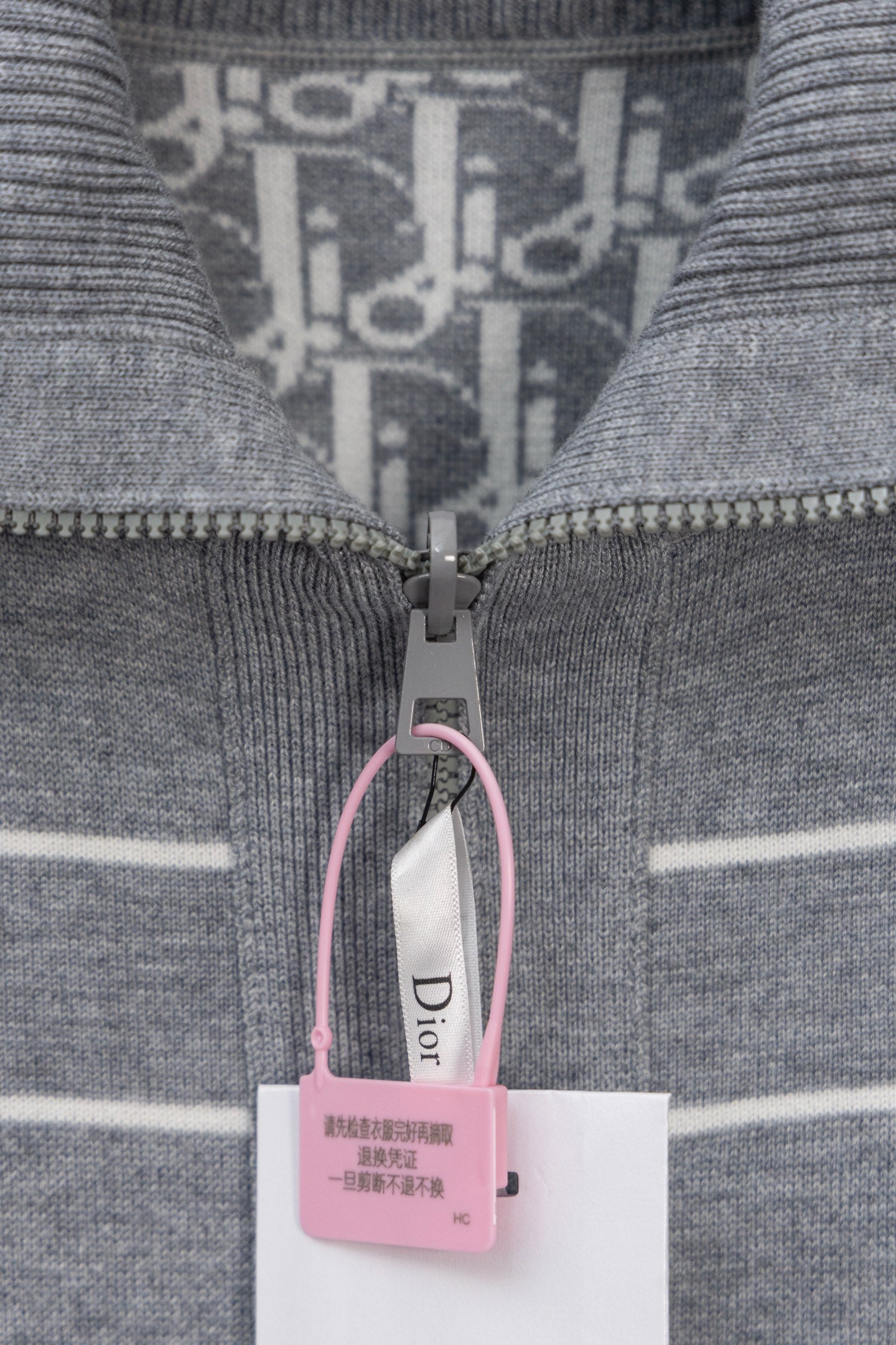 DIOR 25FW Classic Oblique Reversible Cashmere Collar Sweater