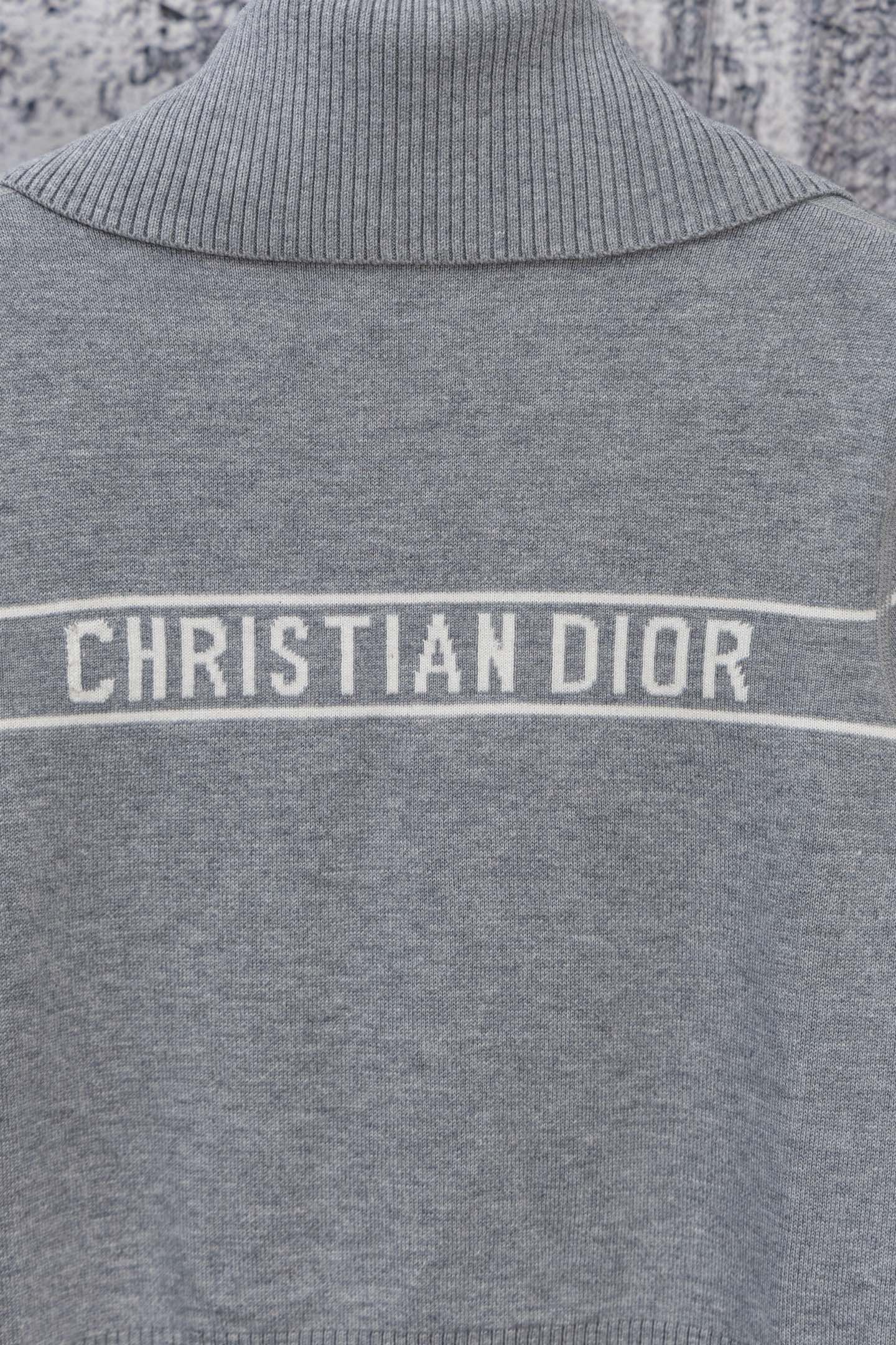 DIOR 25FW Classic Oblique Reversible Cashmere Collar Sweater