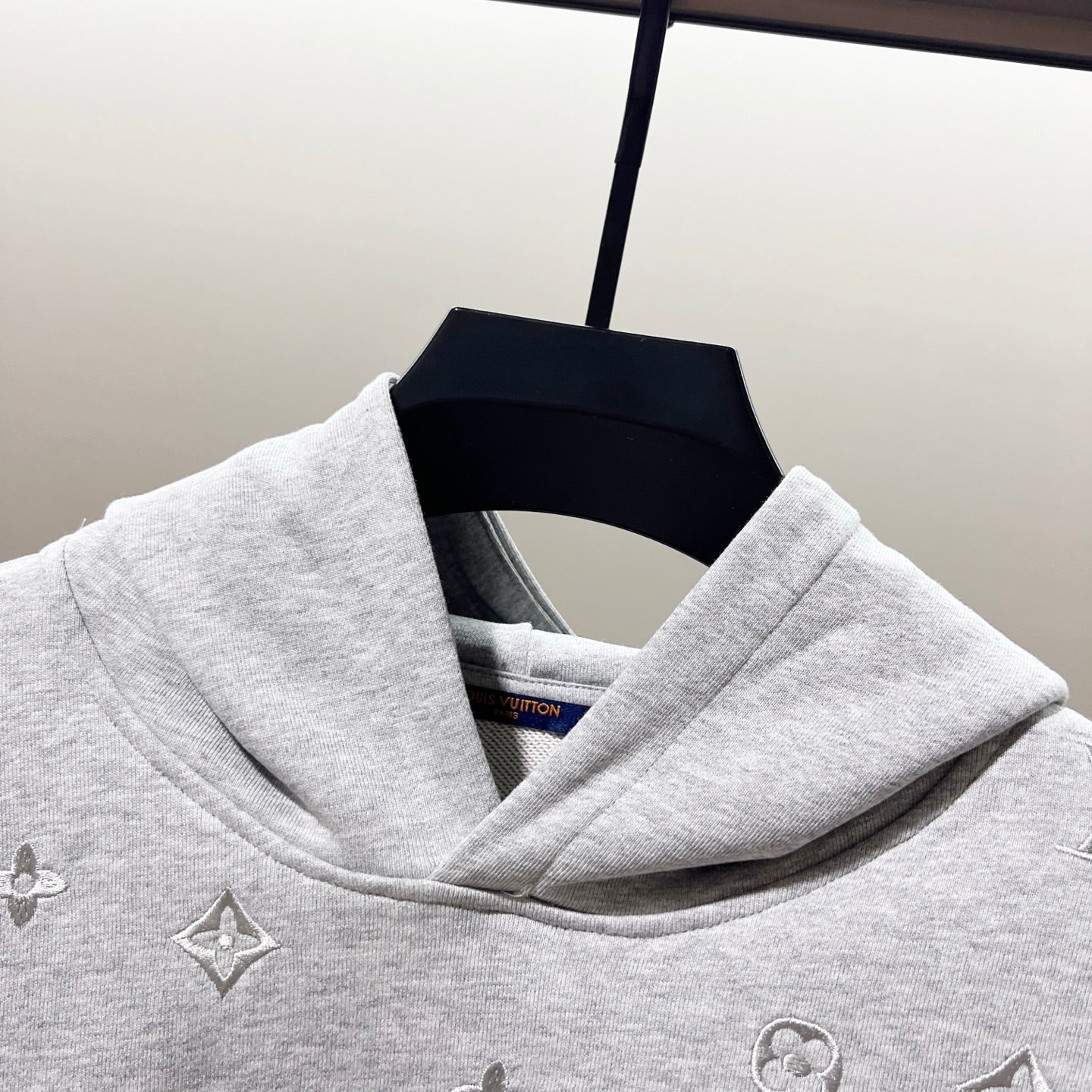 LOUIS VUITTON 420g Cotton Hoodie with Embroidered Monogram &amp; Floral Clover Logo