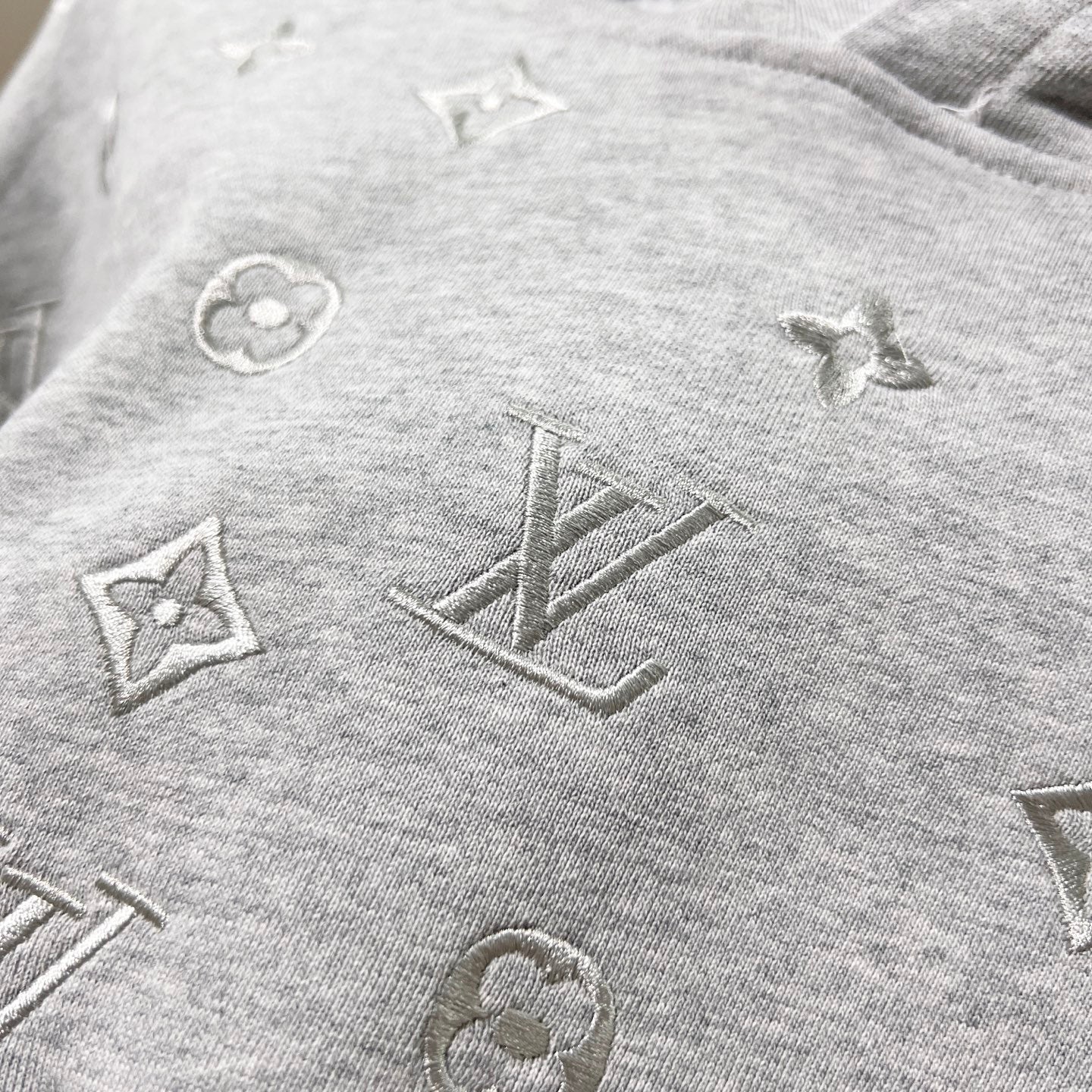 LOUIS VUITTON 420g Cotton Hoodie with Embroidered Monogram &amp; Floral Clover Logo