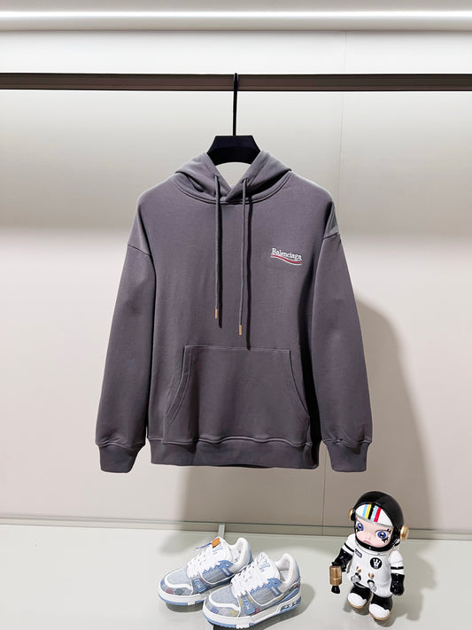 BALENCIAGA 420g Cotton Hoodie with Classic Front &amp; Back Coca-Cola Wave Logo Embroidery