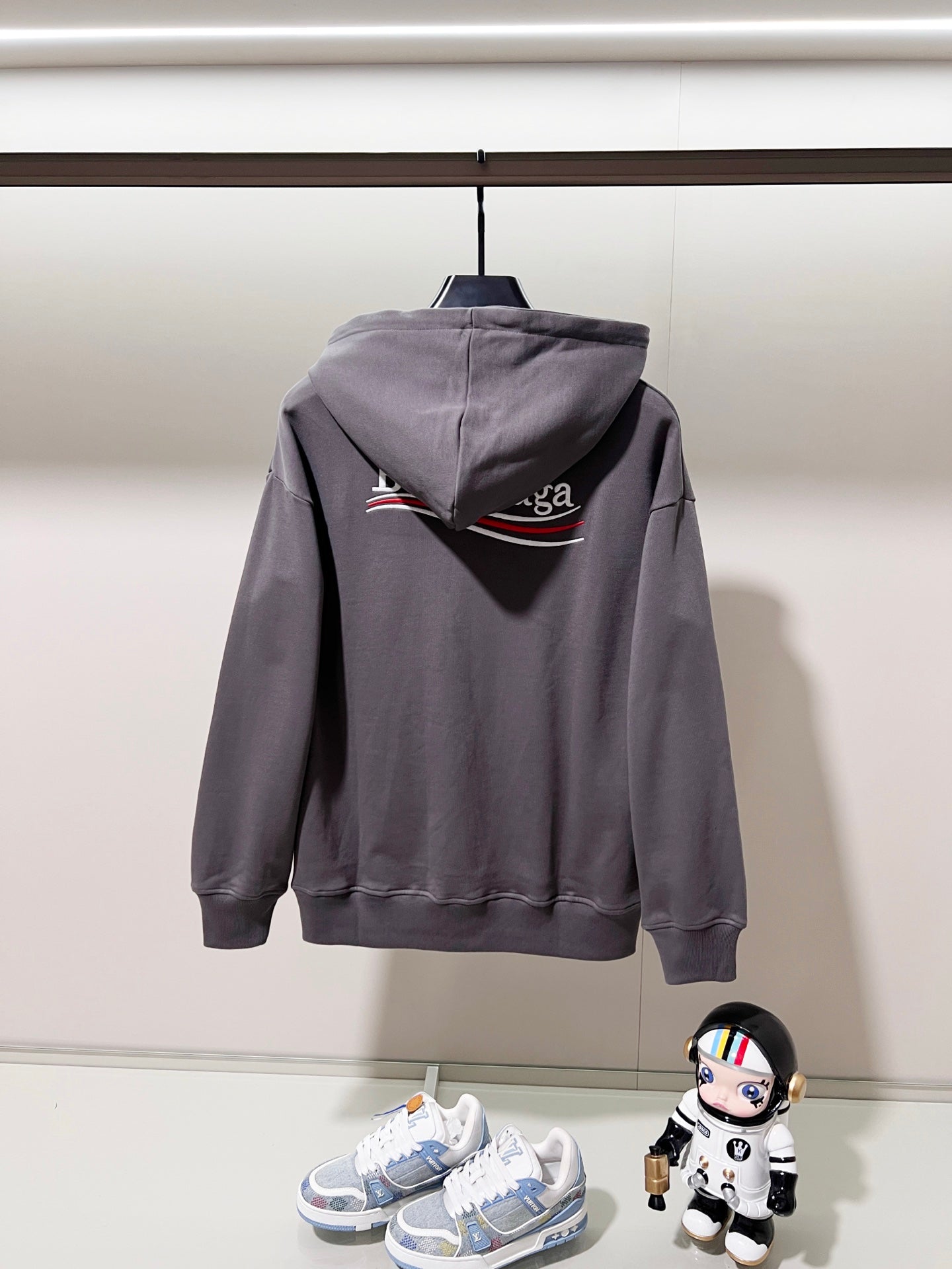 BALENCIAGA 420g Cotton Hoodie with Classic Front &amp; Back Coca-Cola Wave Logo Embroidery