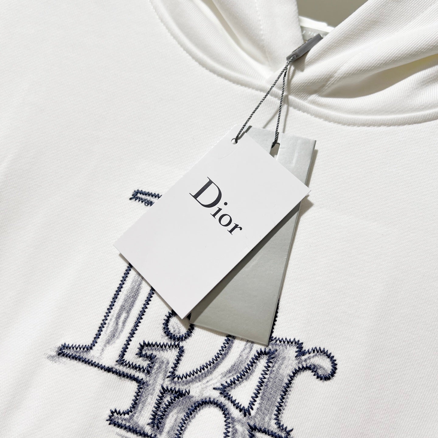 DIOR 420g Cotton Hoodie with Embroidered Logo &amp; Graffiti Ink Detailing